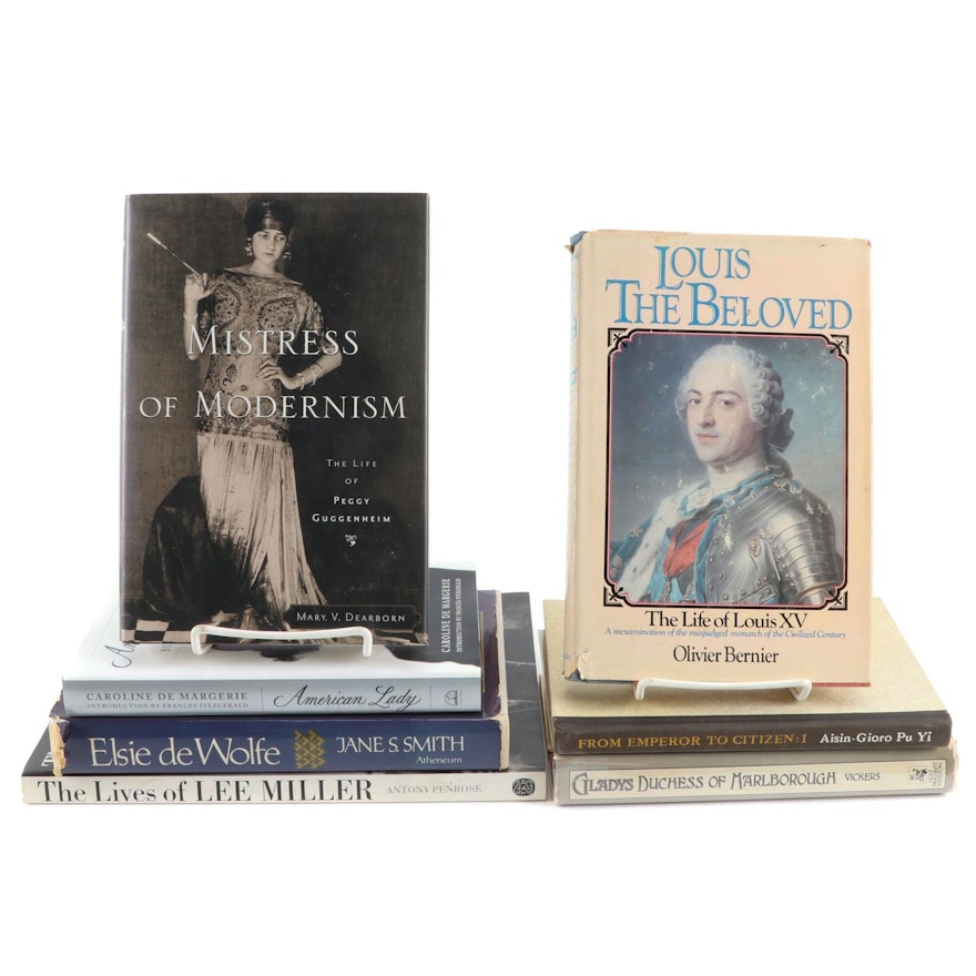 Royalty and Socialite Biographies Including Louis XV and Peggy Guggenheim