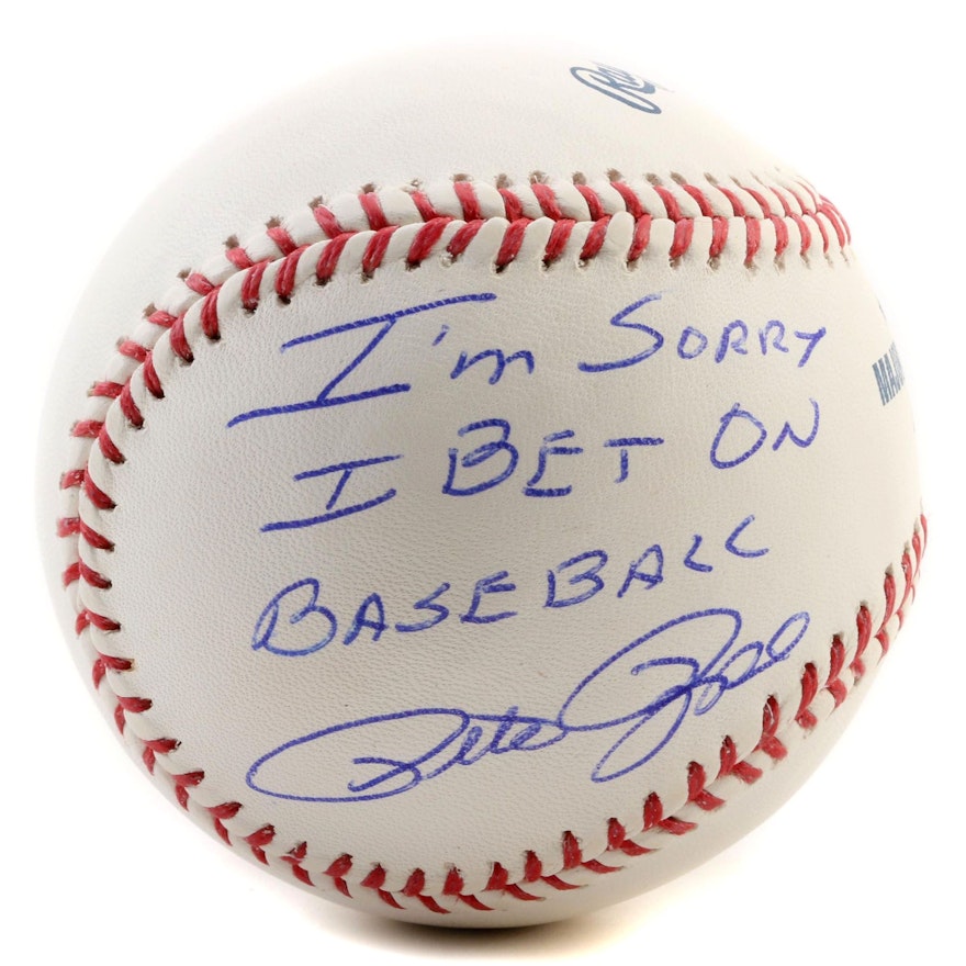 Pete Rose Signed "I'm Sorry I Bet on Baseball" Rawlings MLB Baseball, SG COA