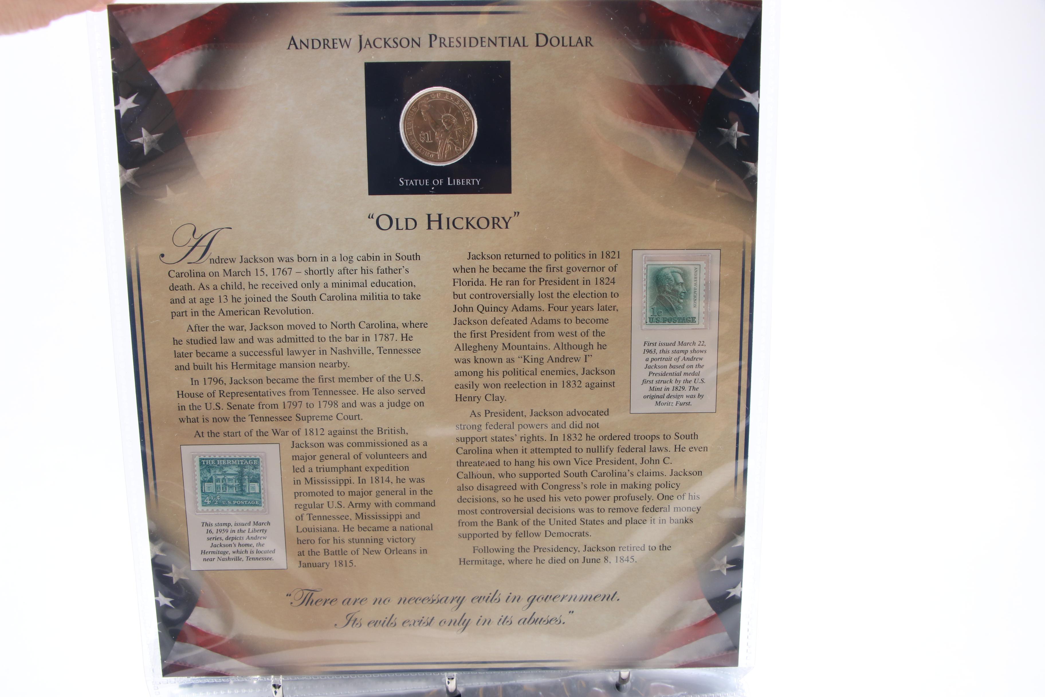 US Presidents Coin Collection with Commemorative Stamps, Volume I