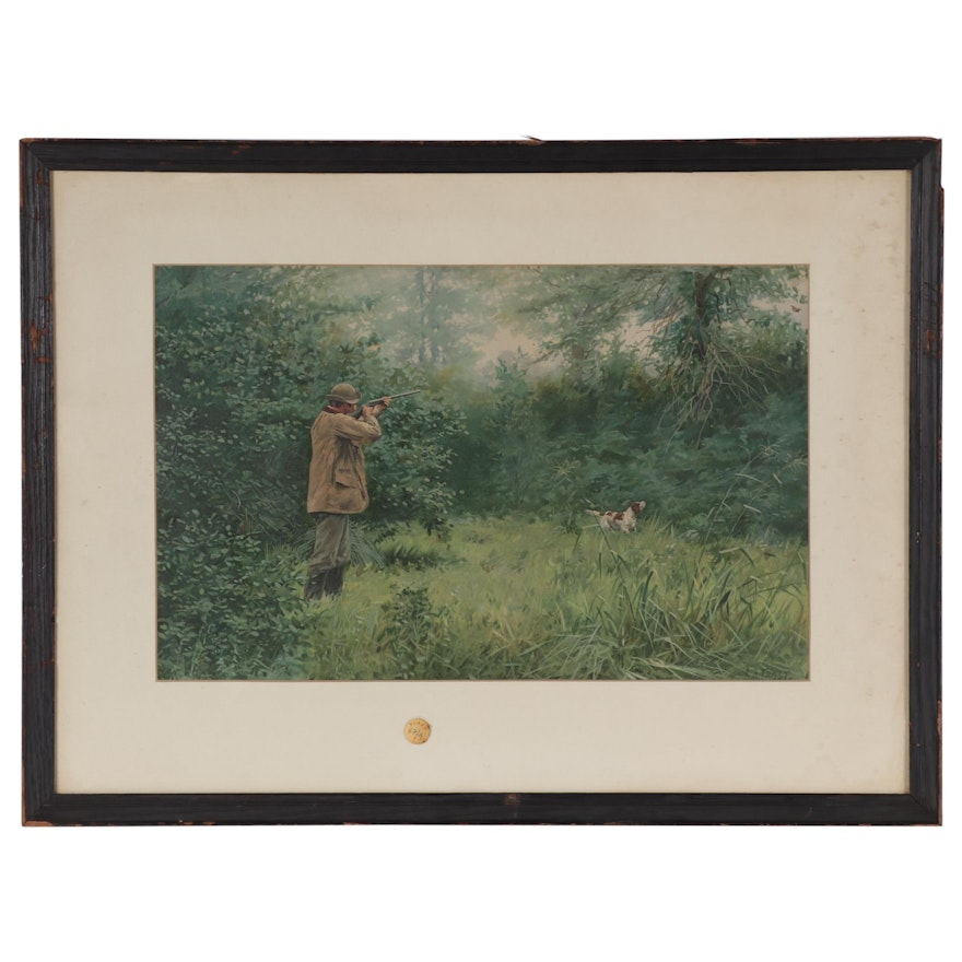 Lithograph after Arthur Burdett Frost "Summer Woodcock", Early 20th Century