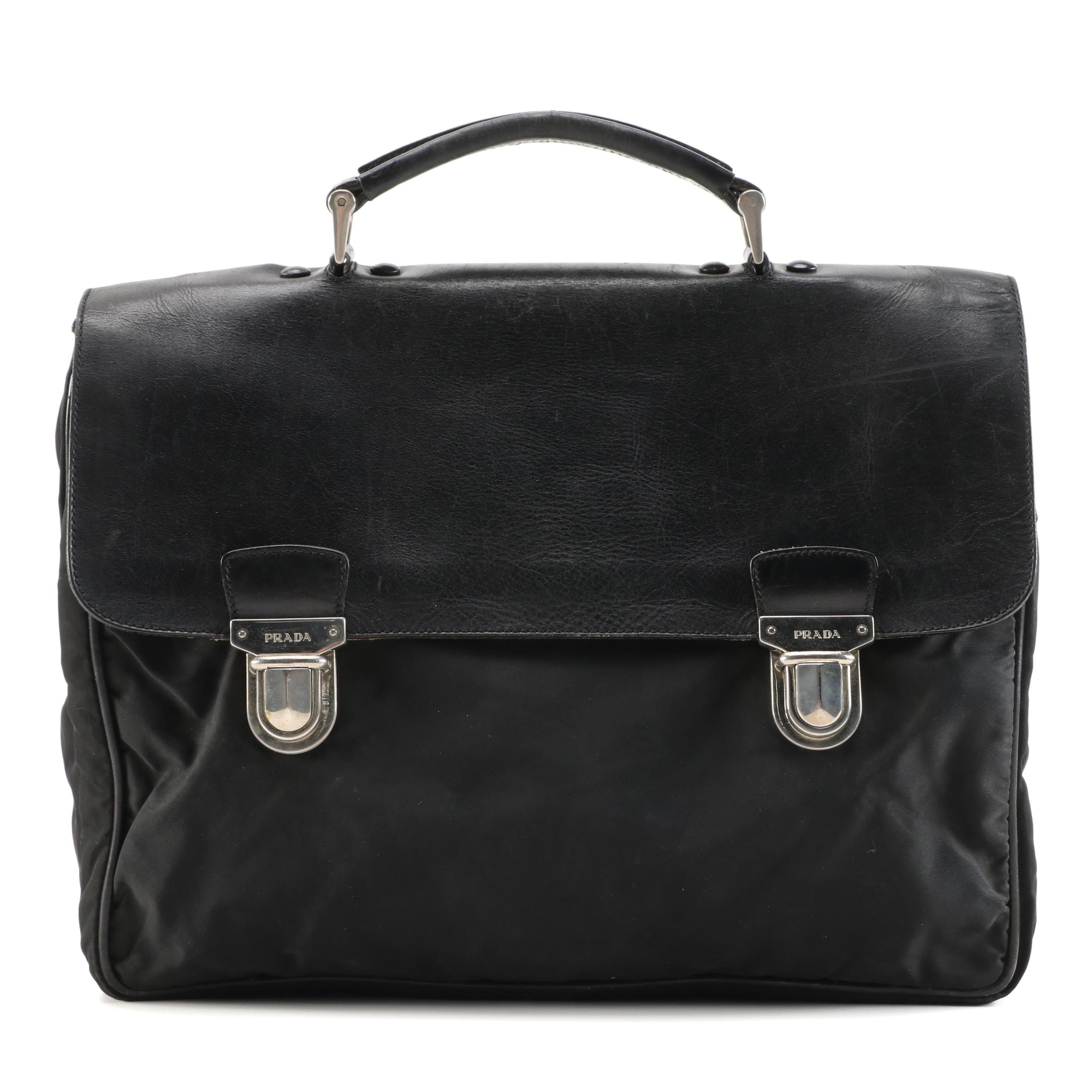 Prada Nappa Leather and Nylon Briefcase