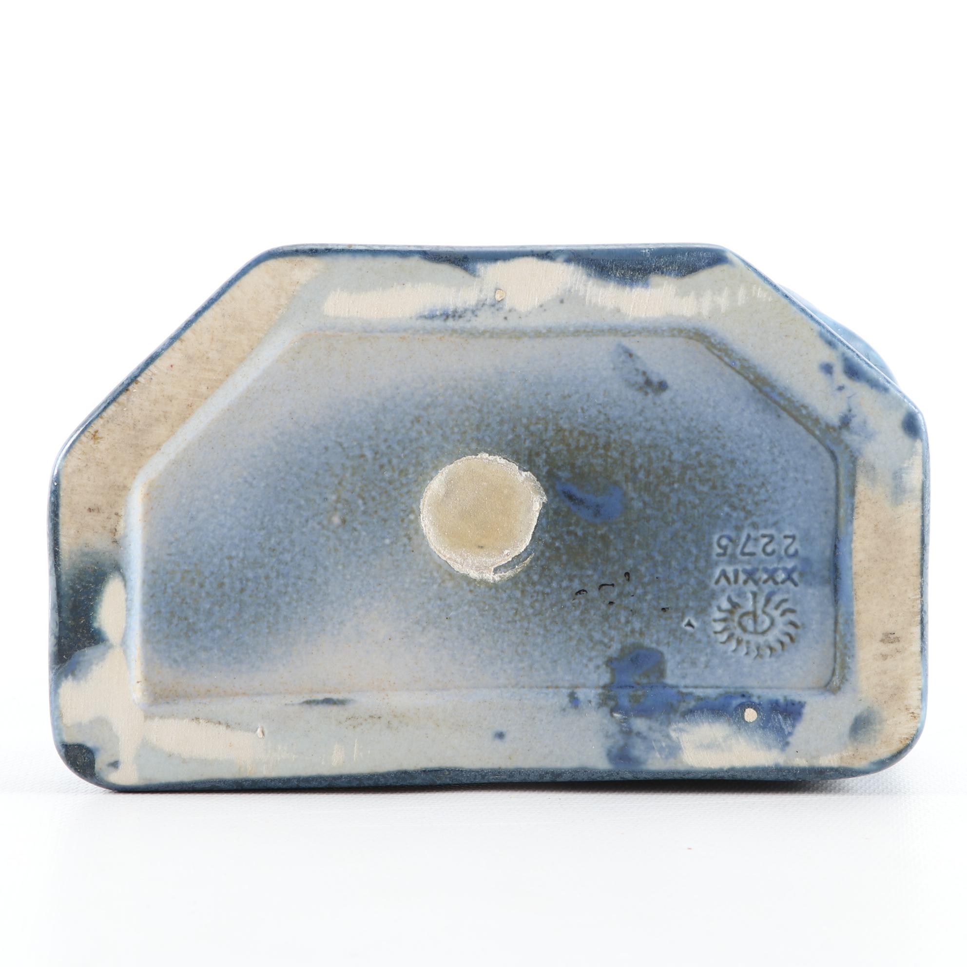 Rookwood Pottery Rook Matte Blue Bookend Designed by William McDonald, 1934