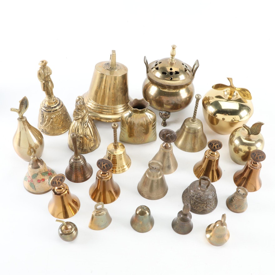 Brass Bells with Other Figurines and Decorative Boxes