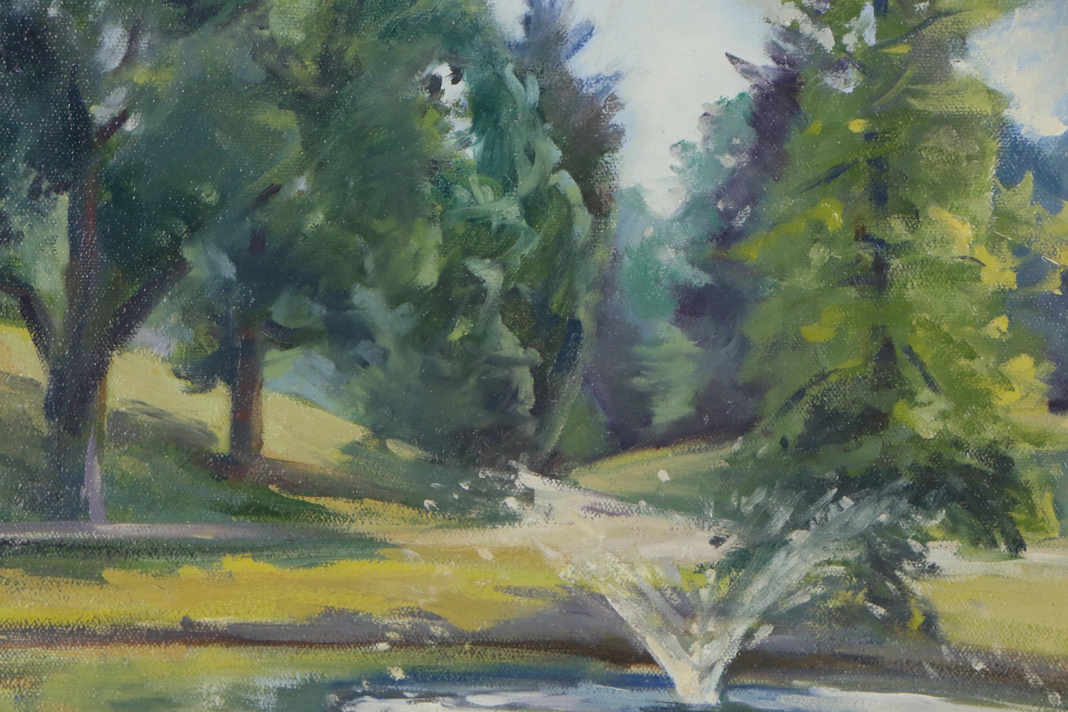 Robert Hebenstreit Landscape Oil Painting "Fountain"