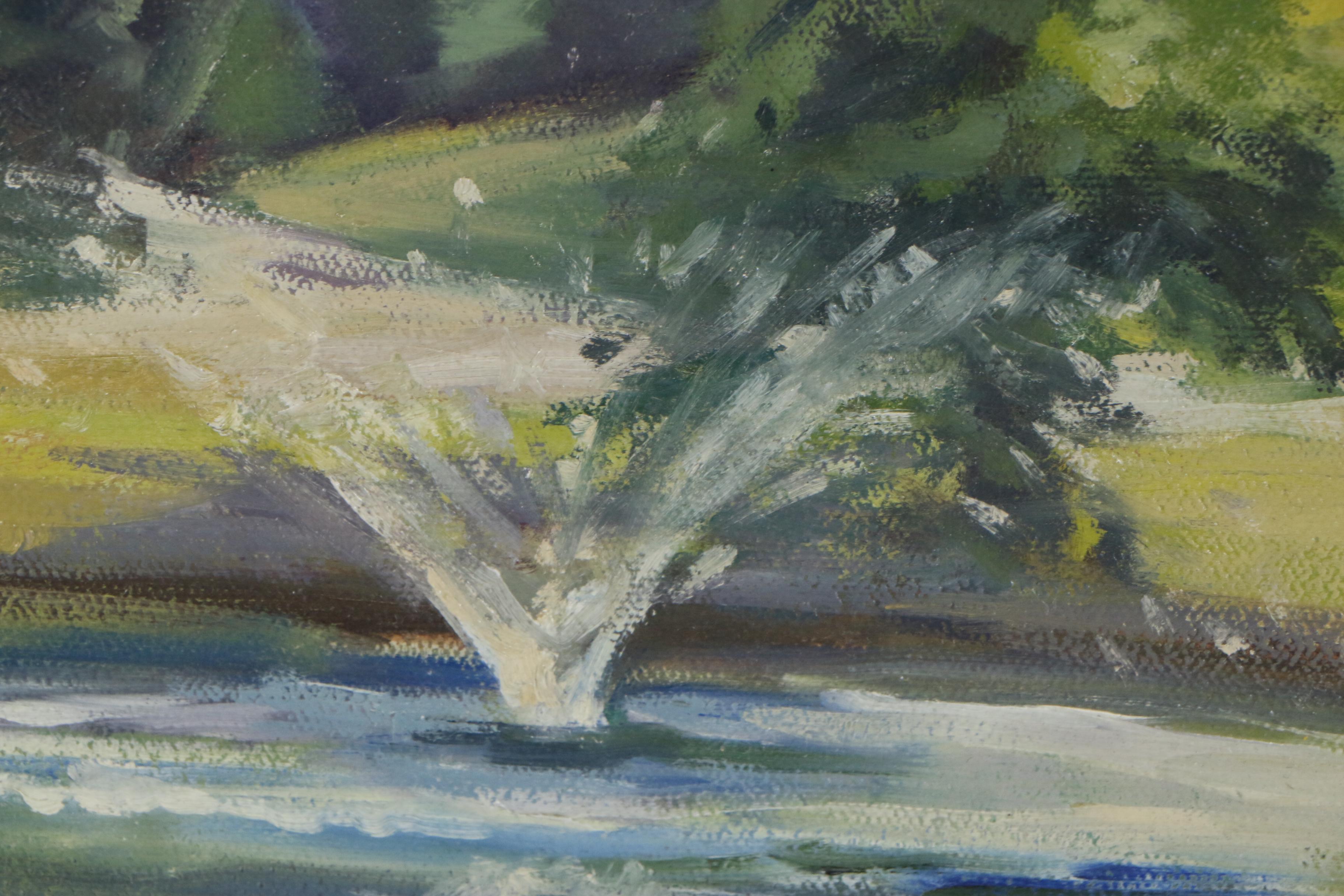 Robert Hebenstreit Landscape Oil Painting "Fountain"