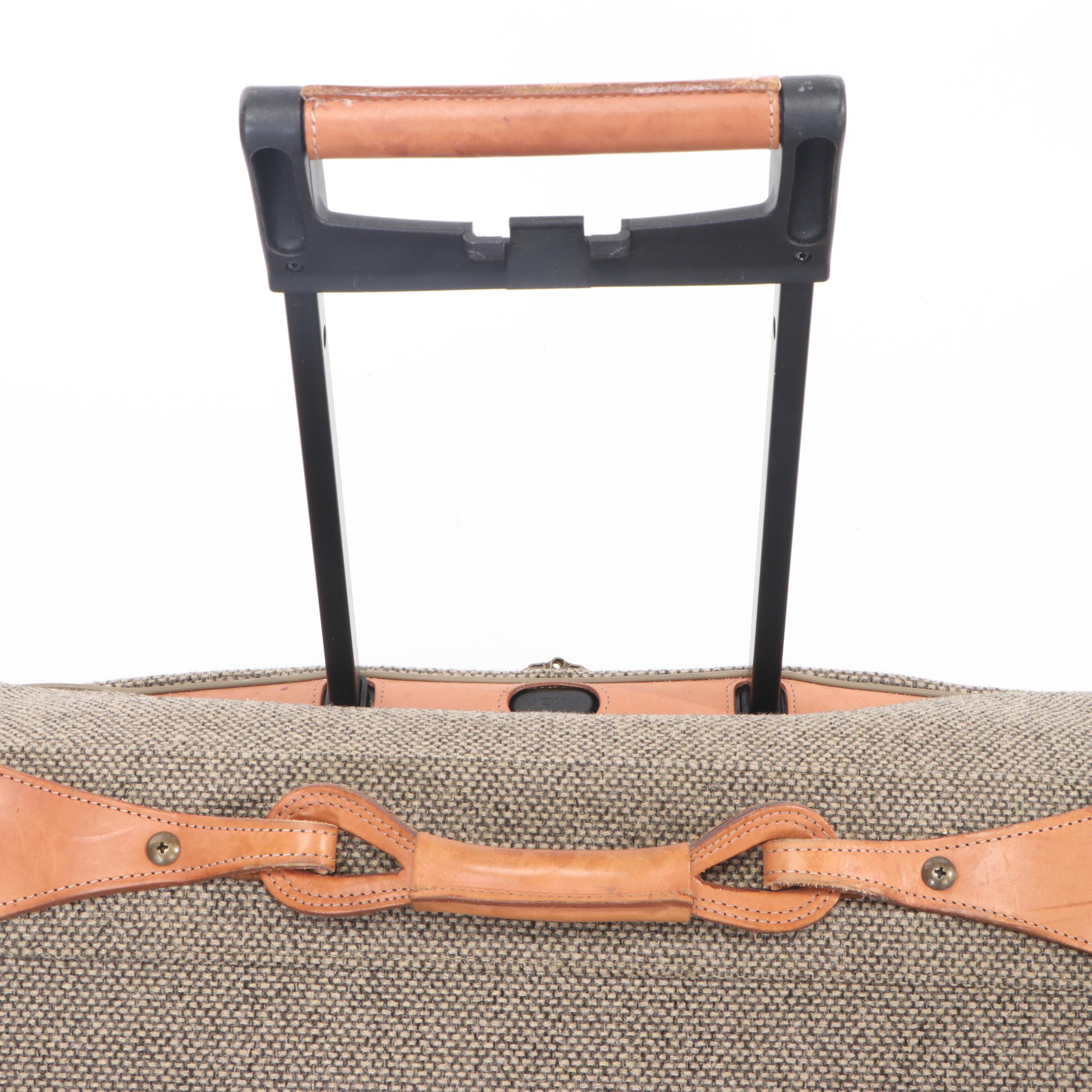 Hartmann Tweed and Leather Five-Piece Travel Luggage Set