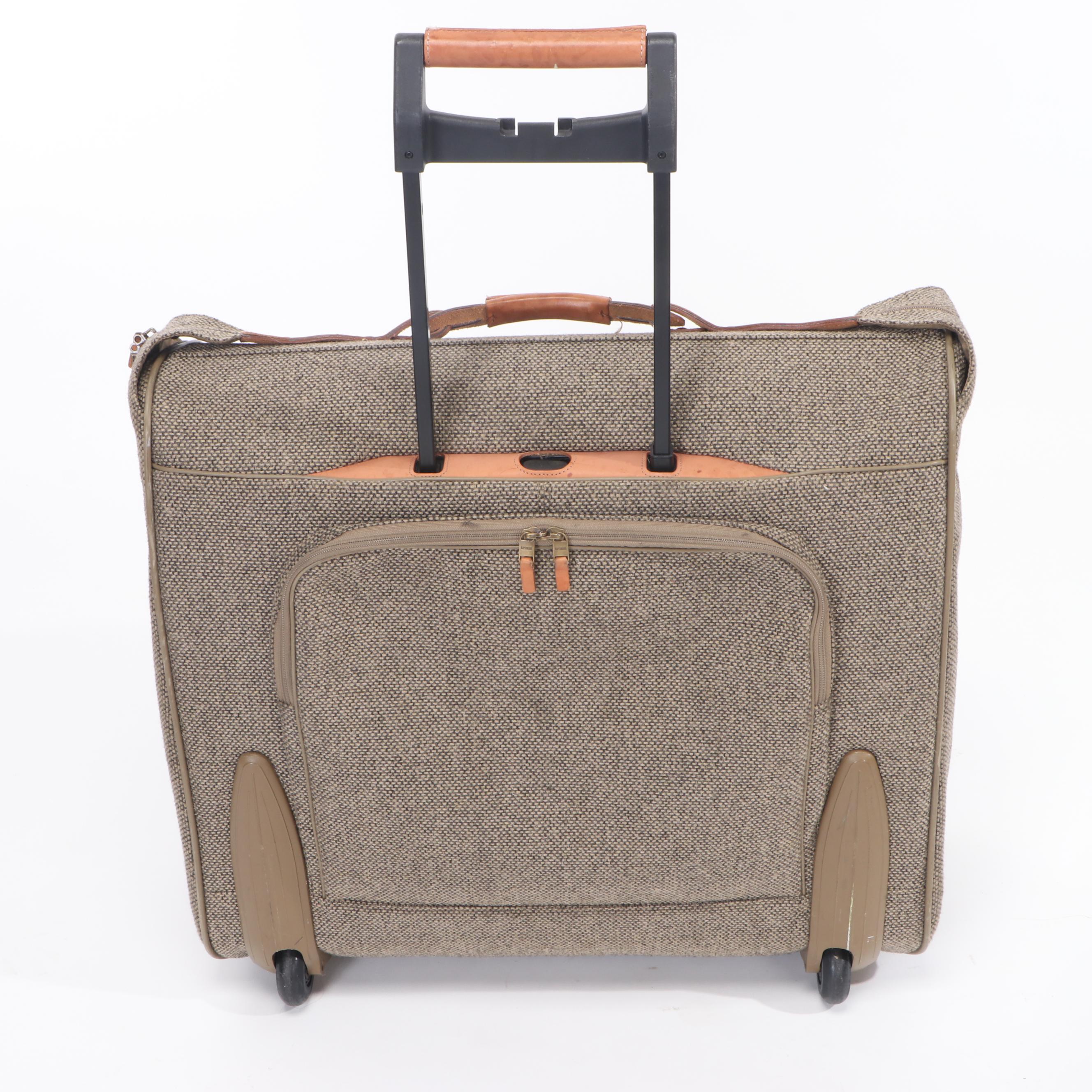 Hartmann Tweed and Leather Five-Piece Travel Luggage Set