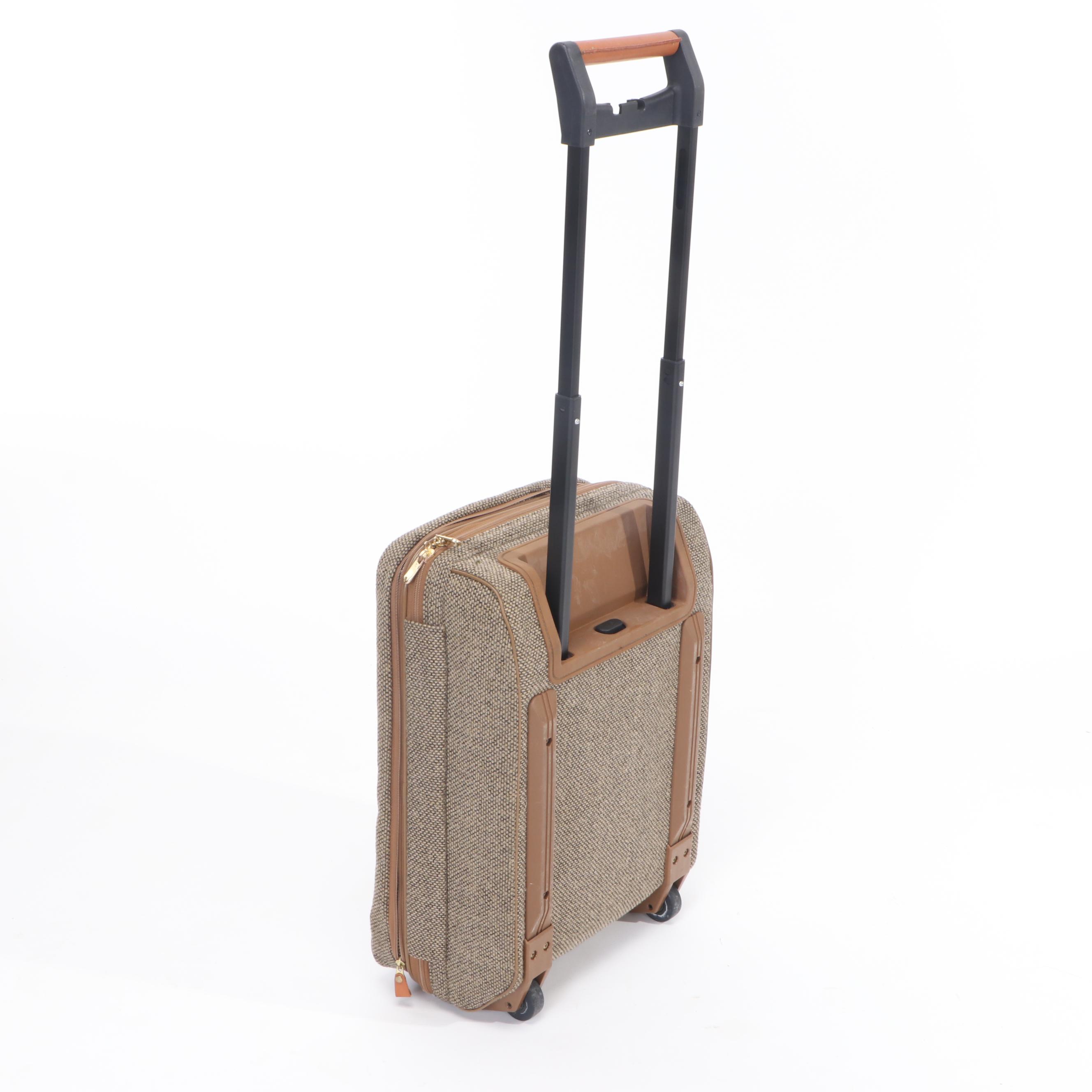 Hartmann Tweed and Leather Five-Piece Travel Luggage Set