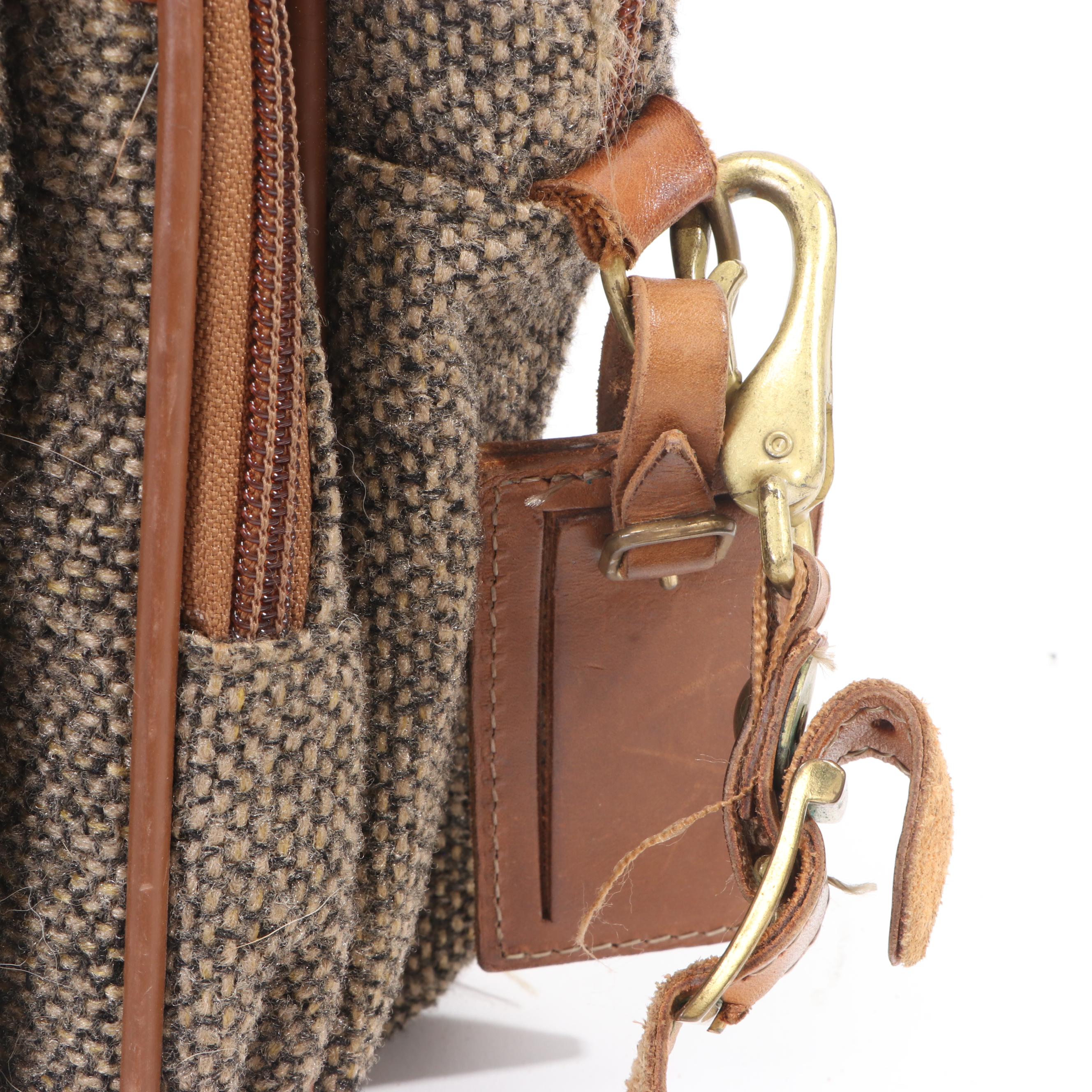 Hartmann Tweed and Leather Five-Piece Travel Luggage Set