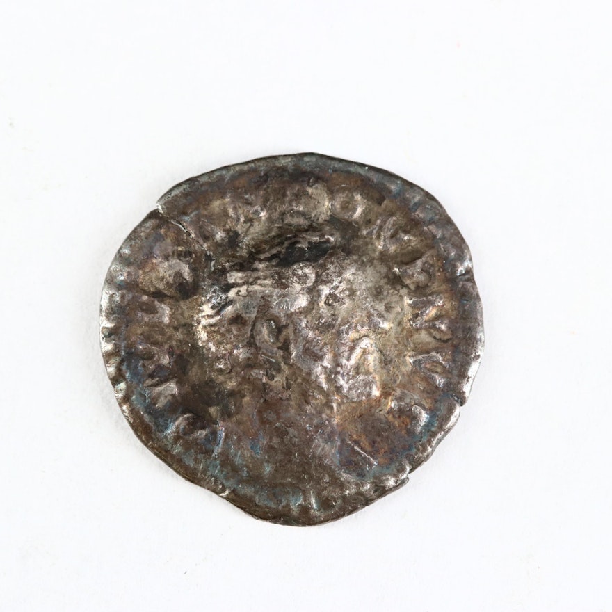 Ancient Roman Imperial AR Denarius Coin of Antoninus Pius, ca. 158 A.D.