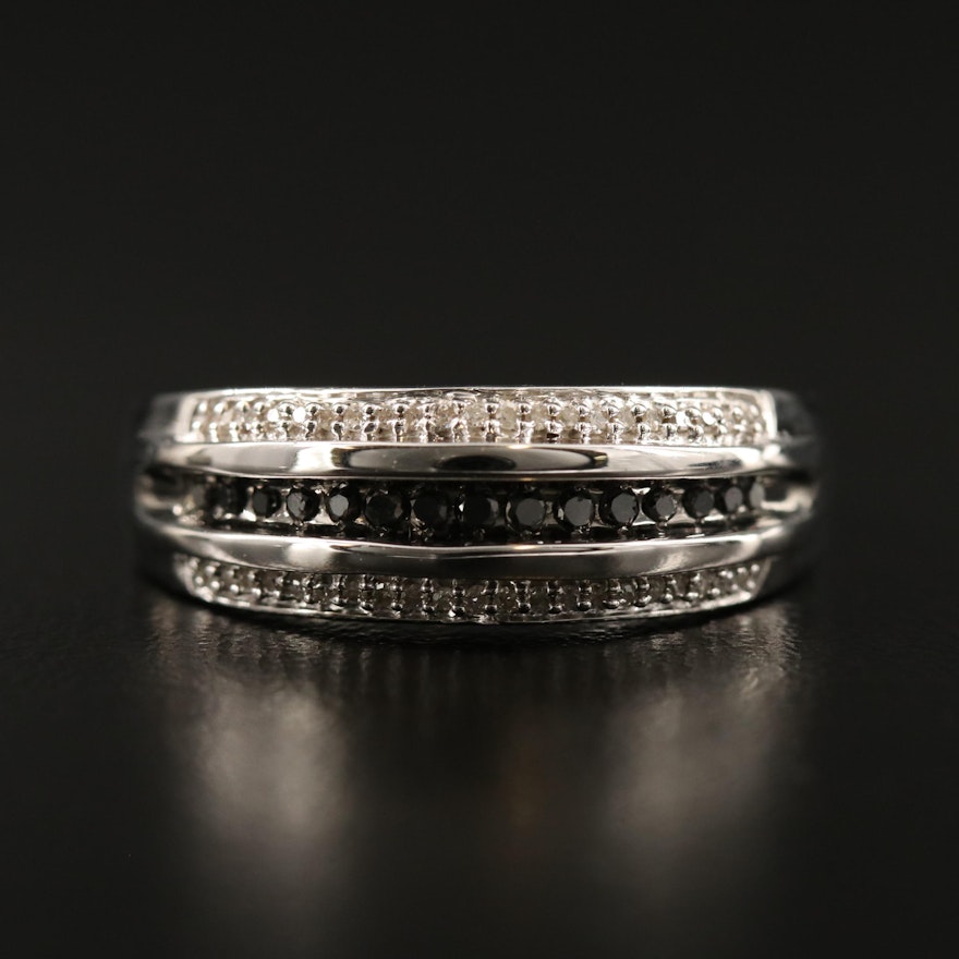 Sterling Silver Diamond Channel Ring