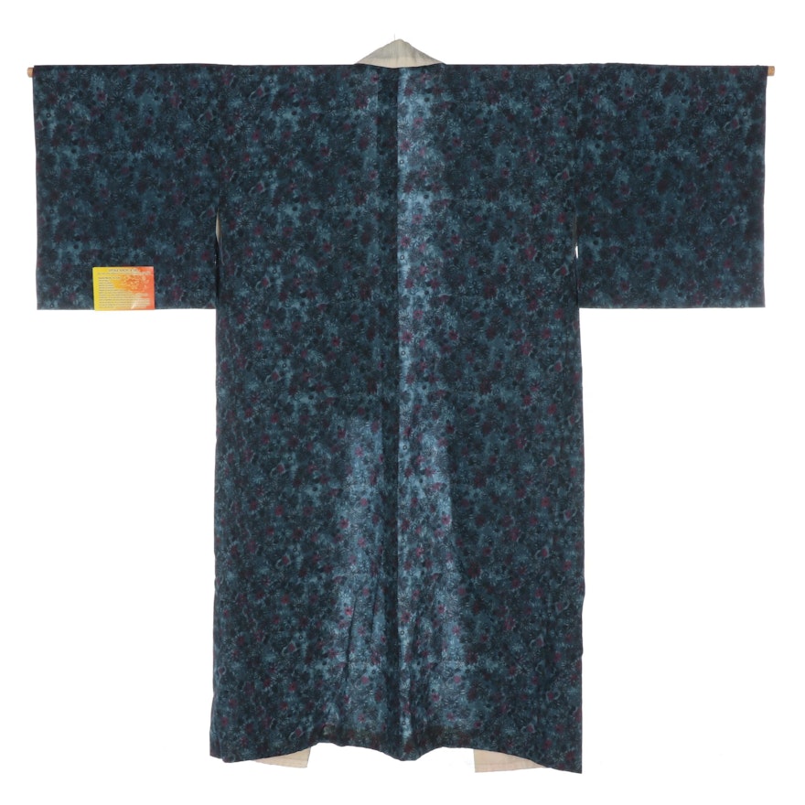 Japanese Blue Kiku Floral Yukata 浴衣