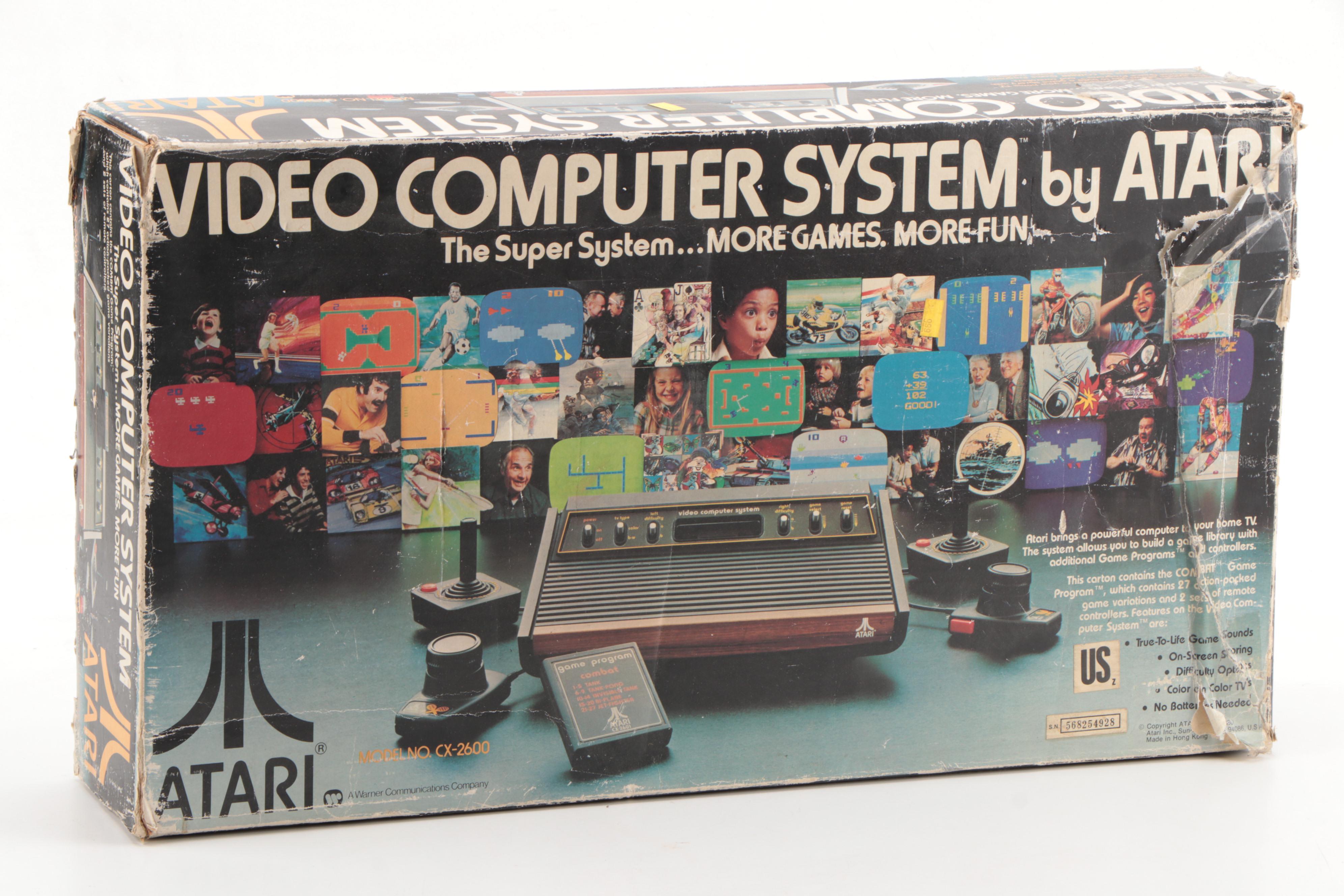Atari CX-2600 Game Console with Games, Late 20th Century