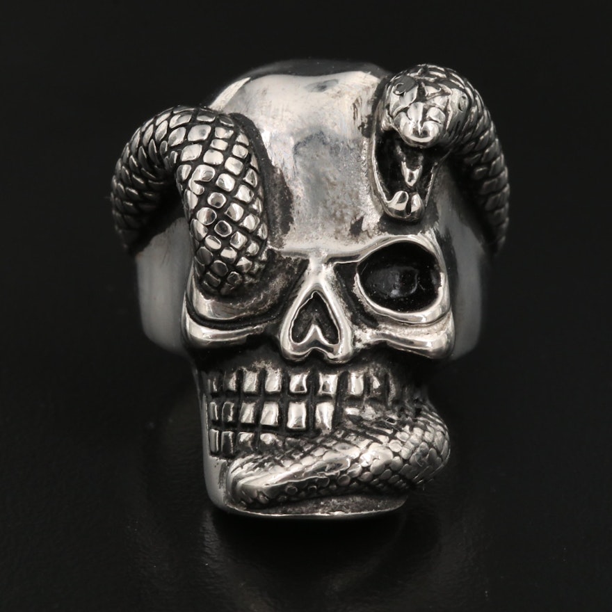 Skull and Snake Ring
