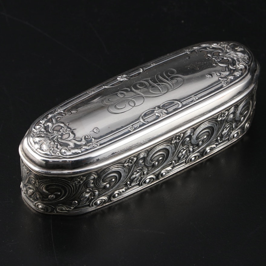 Gorham Art Nouveau Style Sterling Silver Tobacco Box