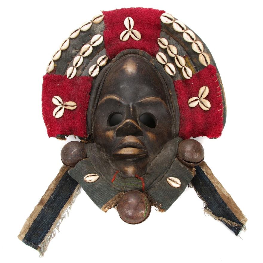 Dan "Gunyeya" Carved Wood Ceremonial Mask, West Africa