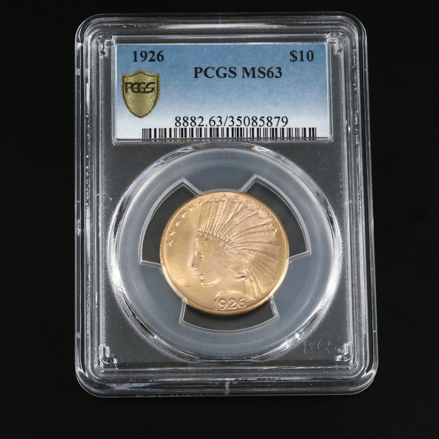 PCGS Graded MS63 1926 Indian Head $10 Eagle Gold Coin