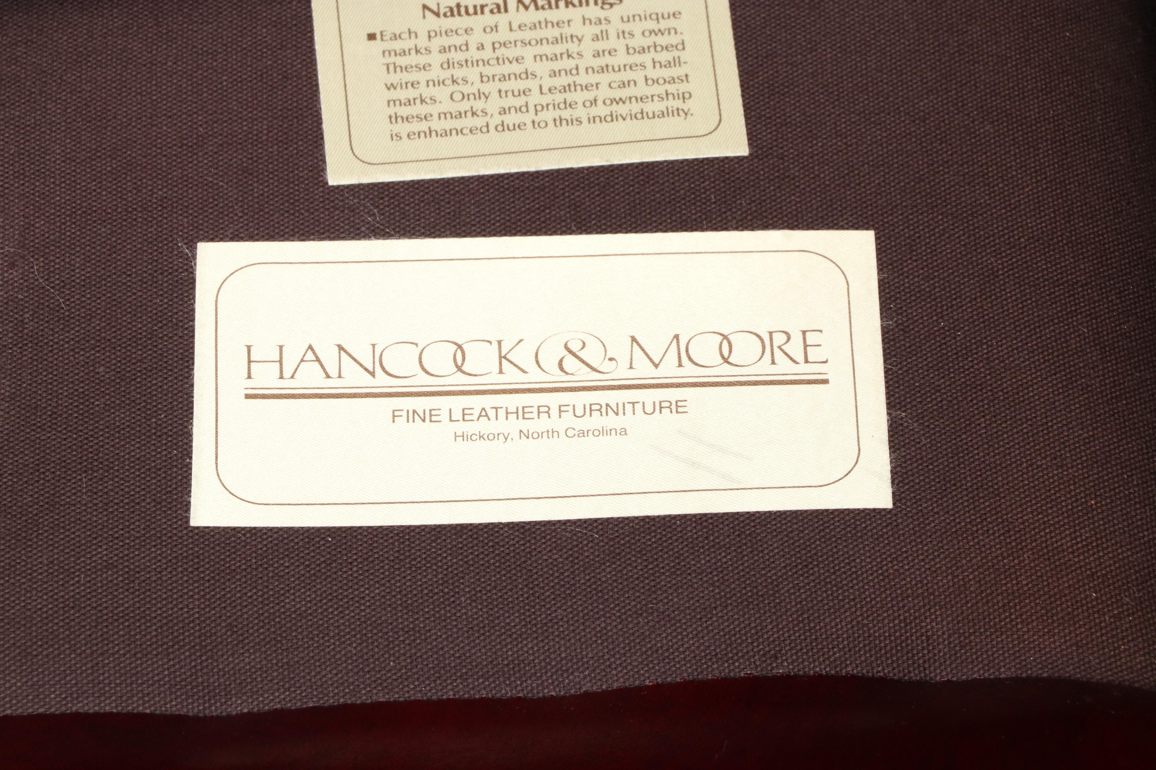 Hancock & Moore Button-Tufted and Brass-Tacked Leather Club Chair and Ottoman