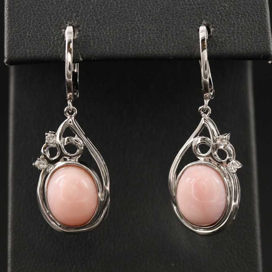 Sterling Silver Common Opal and Topaz Teardrop Dangle Earrings