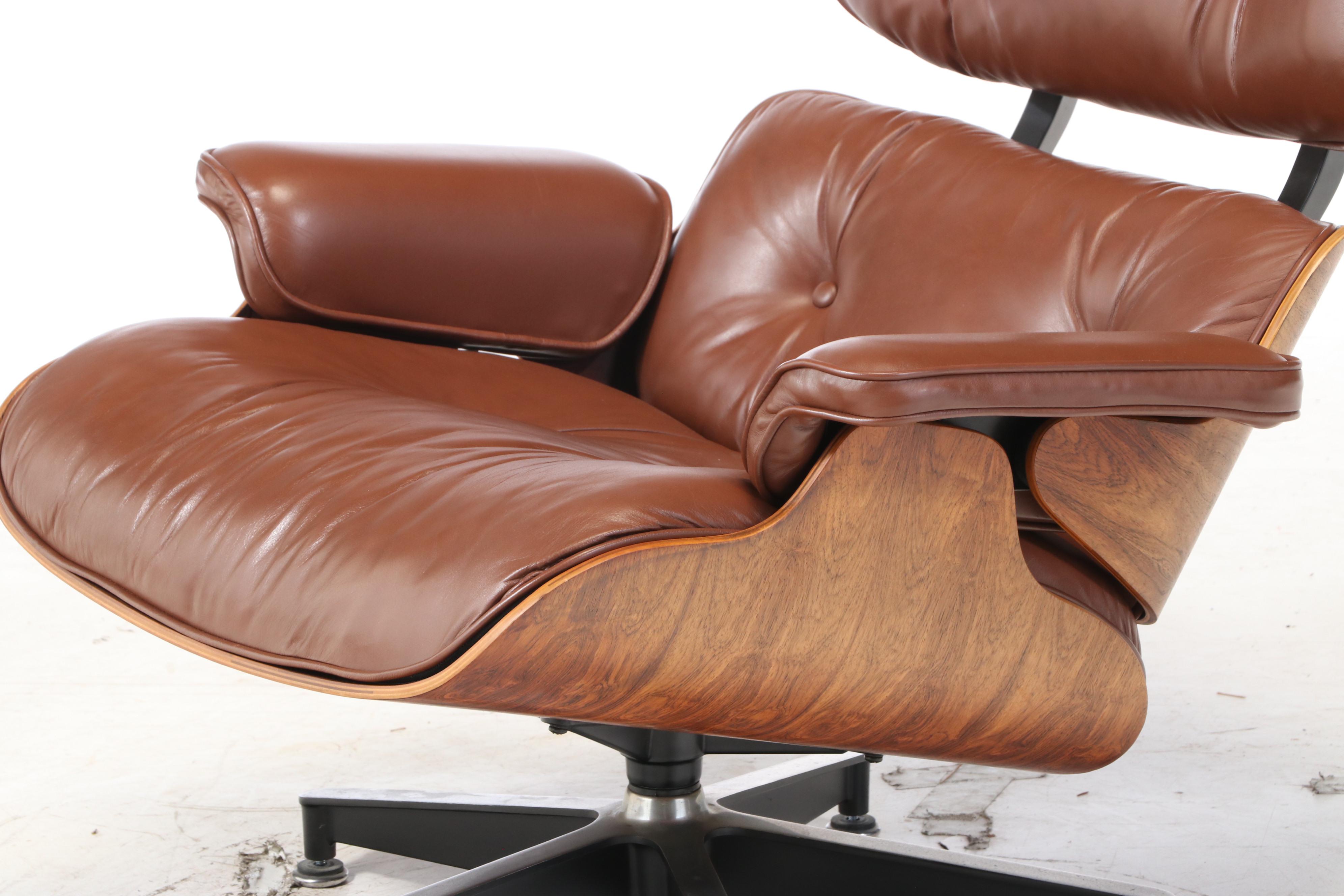 Charles and Ray Eames for Herman Miller Rosewood Lounge Chair and Ottoman, 1970s