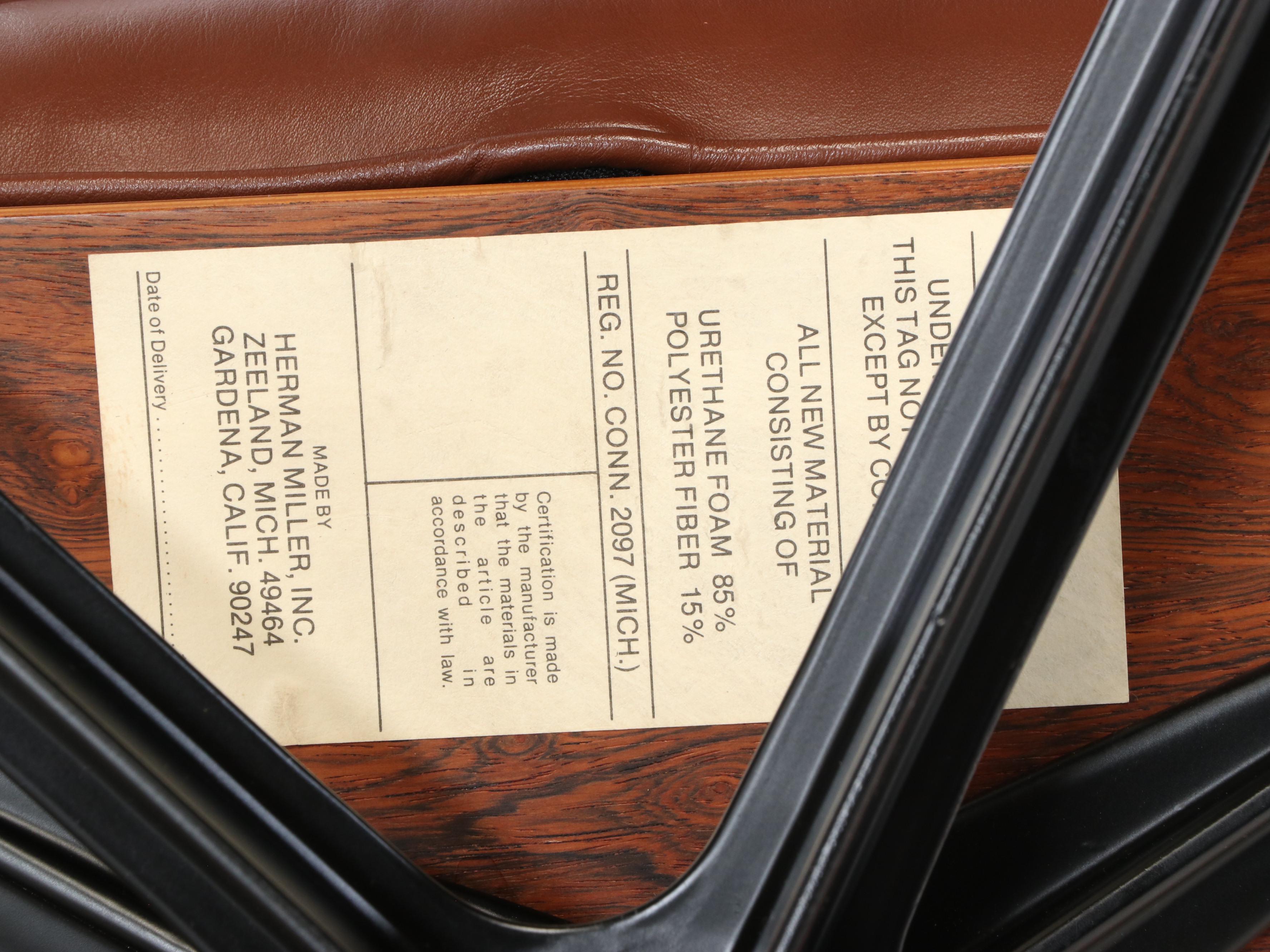 Charles and Ray Eames for Herman Miller Rosewood Lounge Chair and Ottoman, 1970s