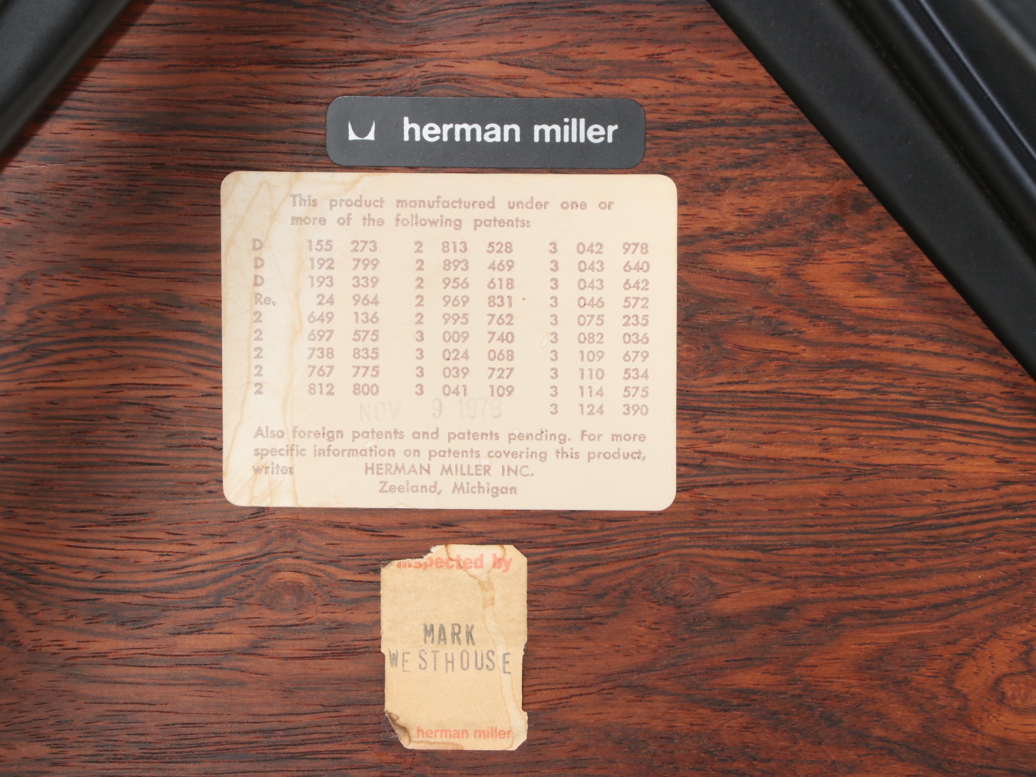 Charles and Ray Eames for Herman Miller Rosewood Lounge Chair and Ottoman, 1970s