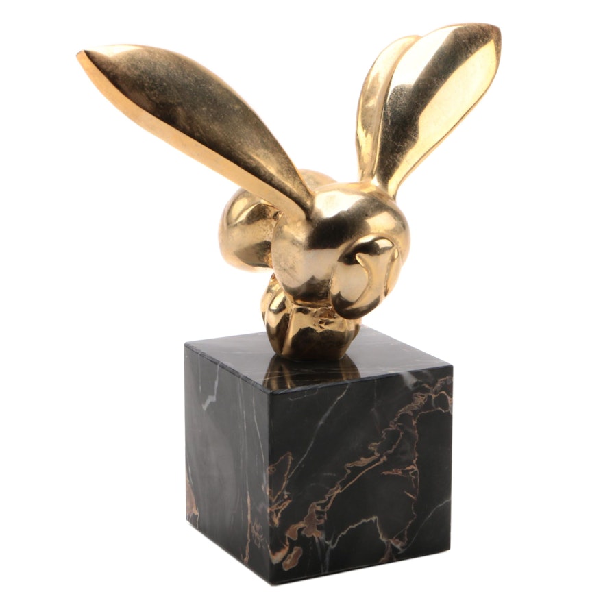 Brass Sculpture After Gaston Lachaise "Radiator Cap in the Form of Bee"