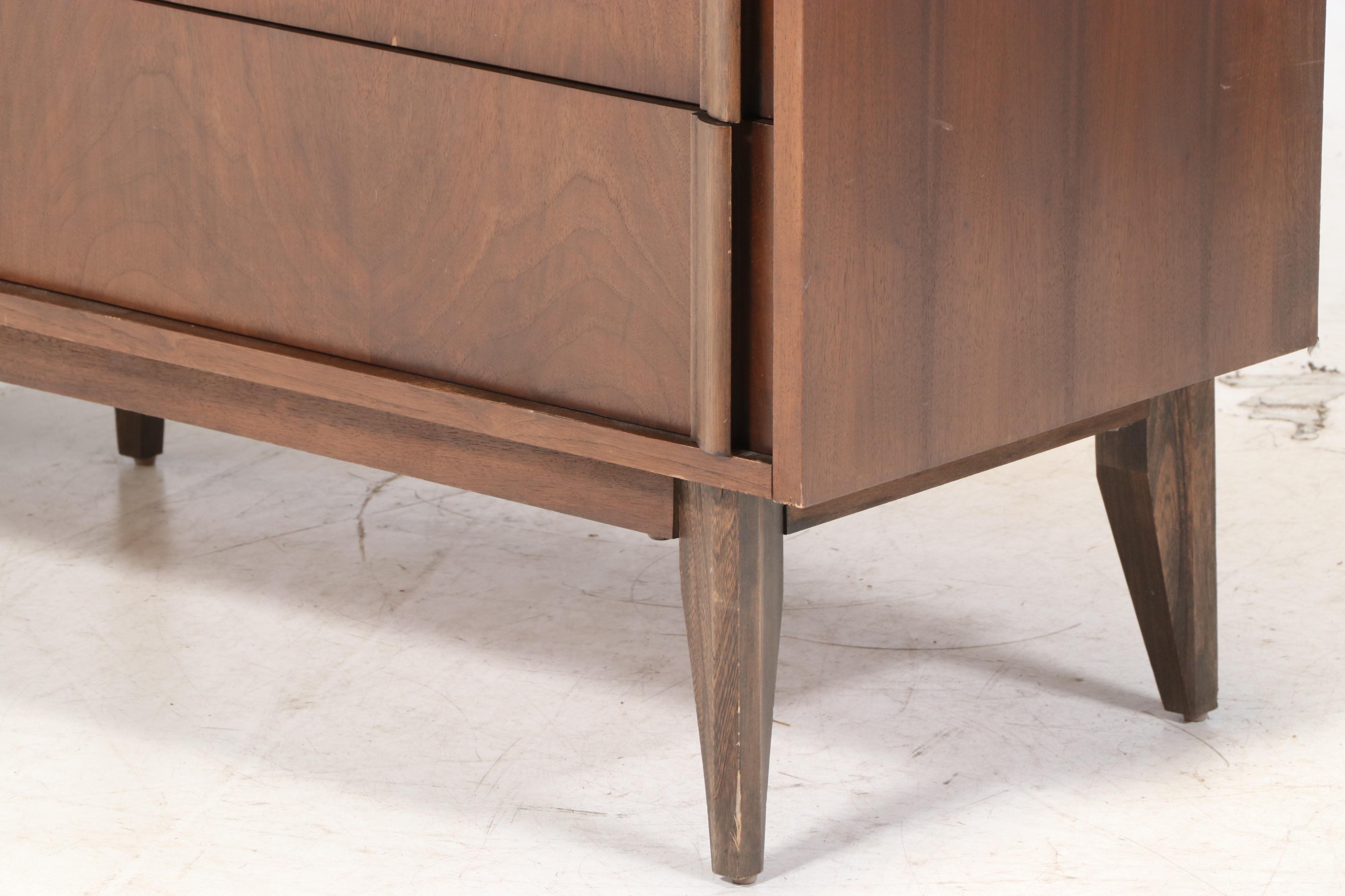 Basic-Witz Mid Century Modern Walnut Chest of Drawers