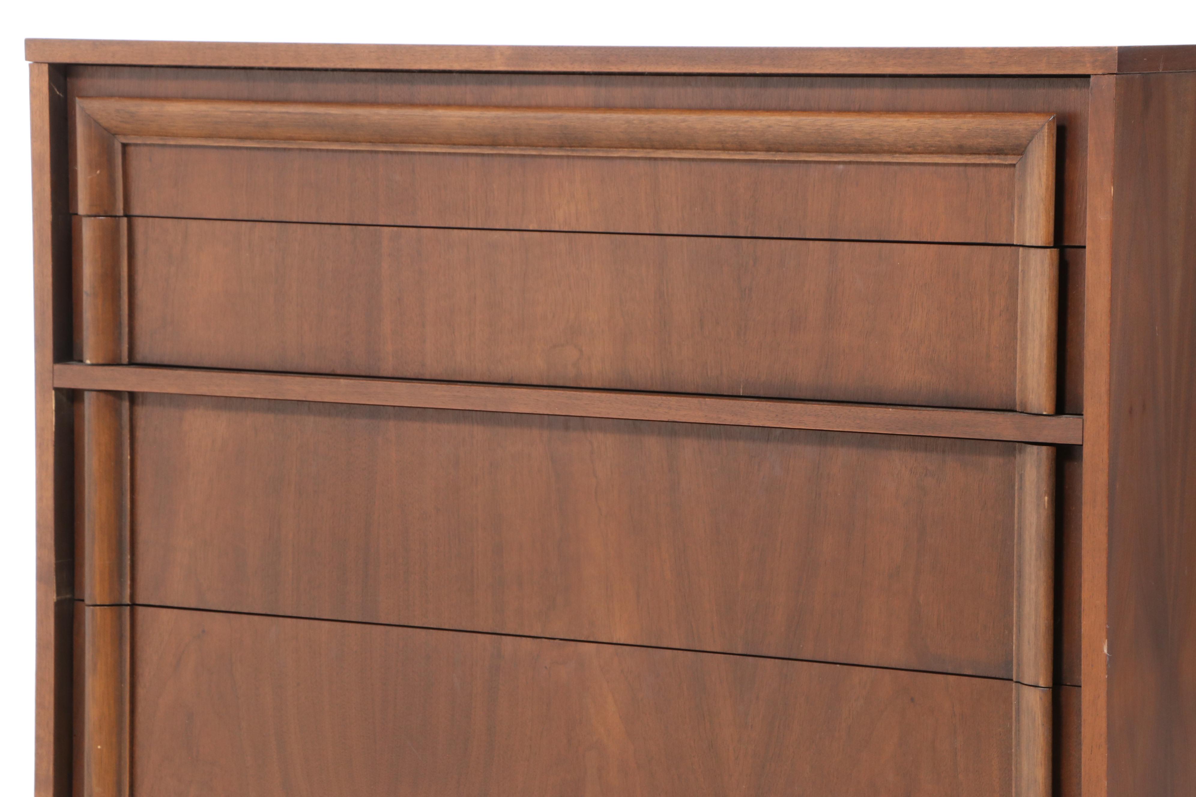 Basic-Witz Mid Century Modern Walnut Chest of Drawers
