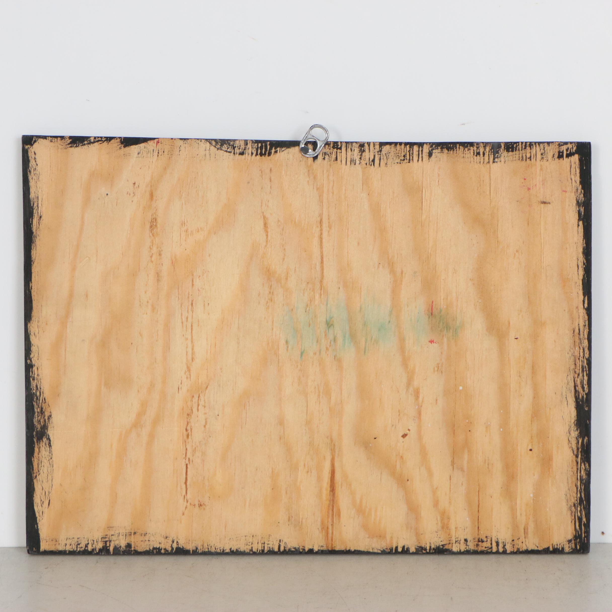 Mose Tolliver Folk Art Acrylic Painting of a Watermelon