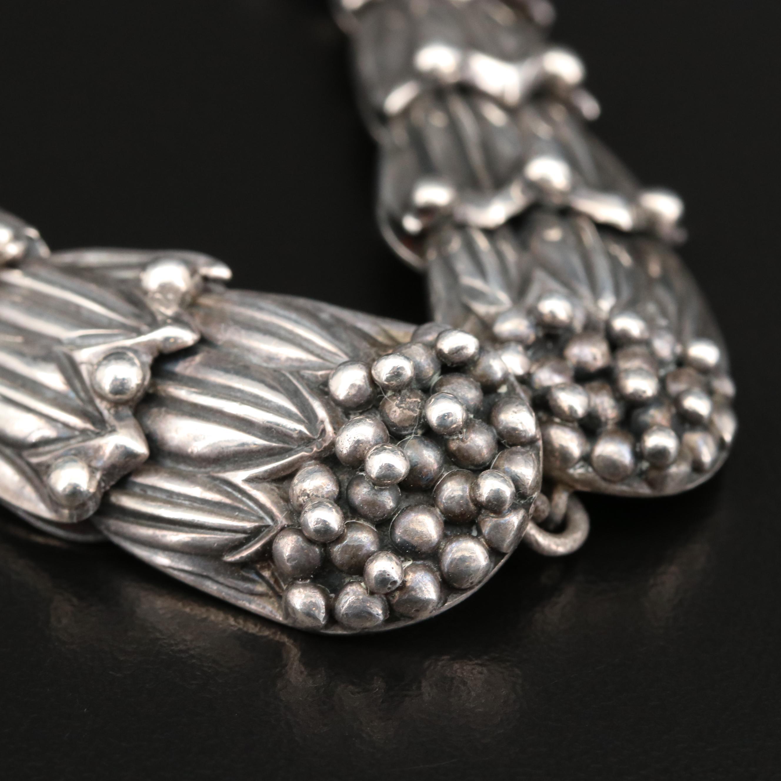 1950s Margot de Taxco "Cornflower" Clamper and Necklace