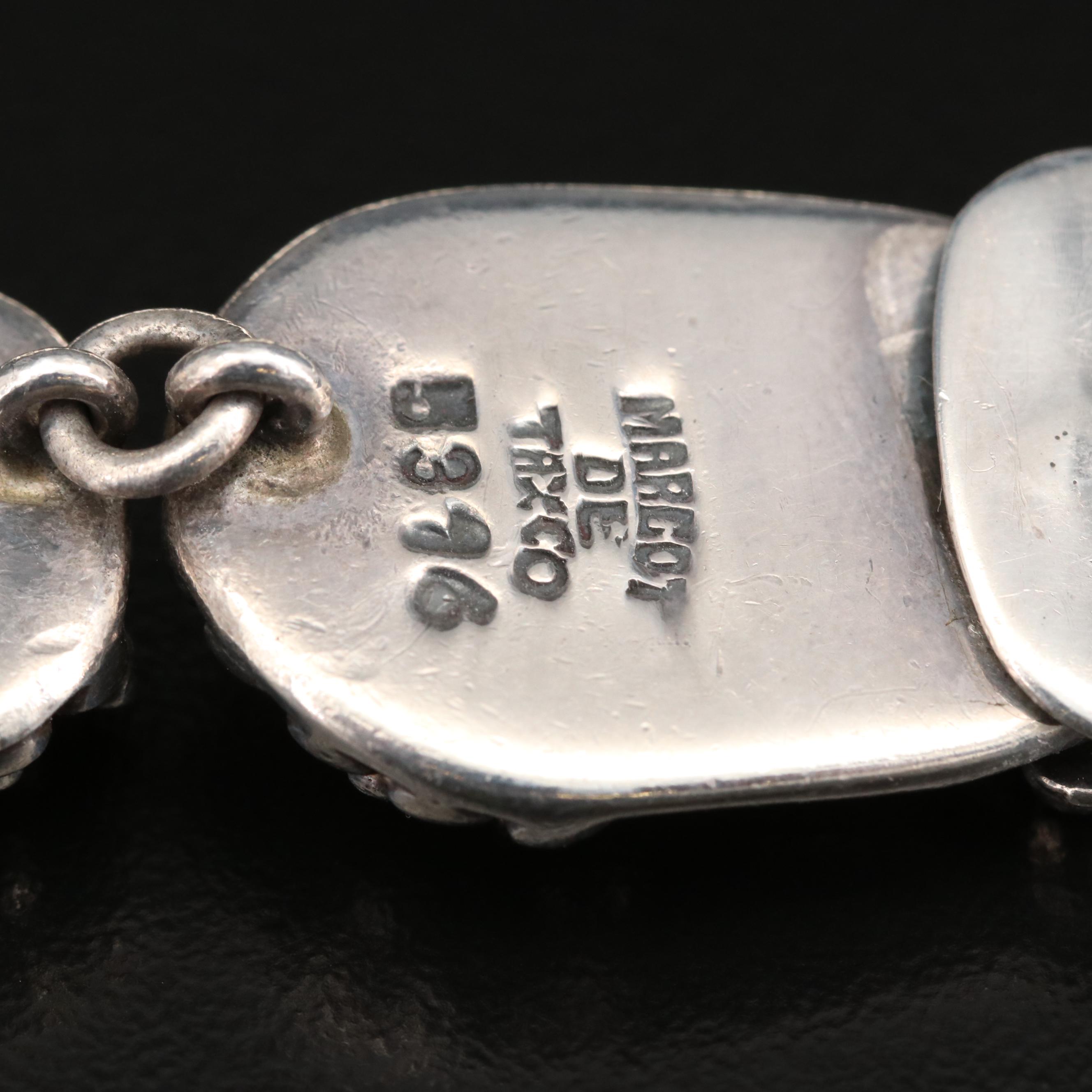 1950s Margot de Taxco "Cornflower" Clamper and Necklace