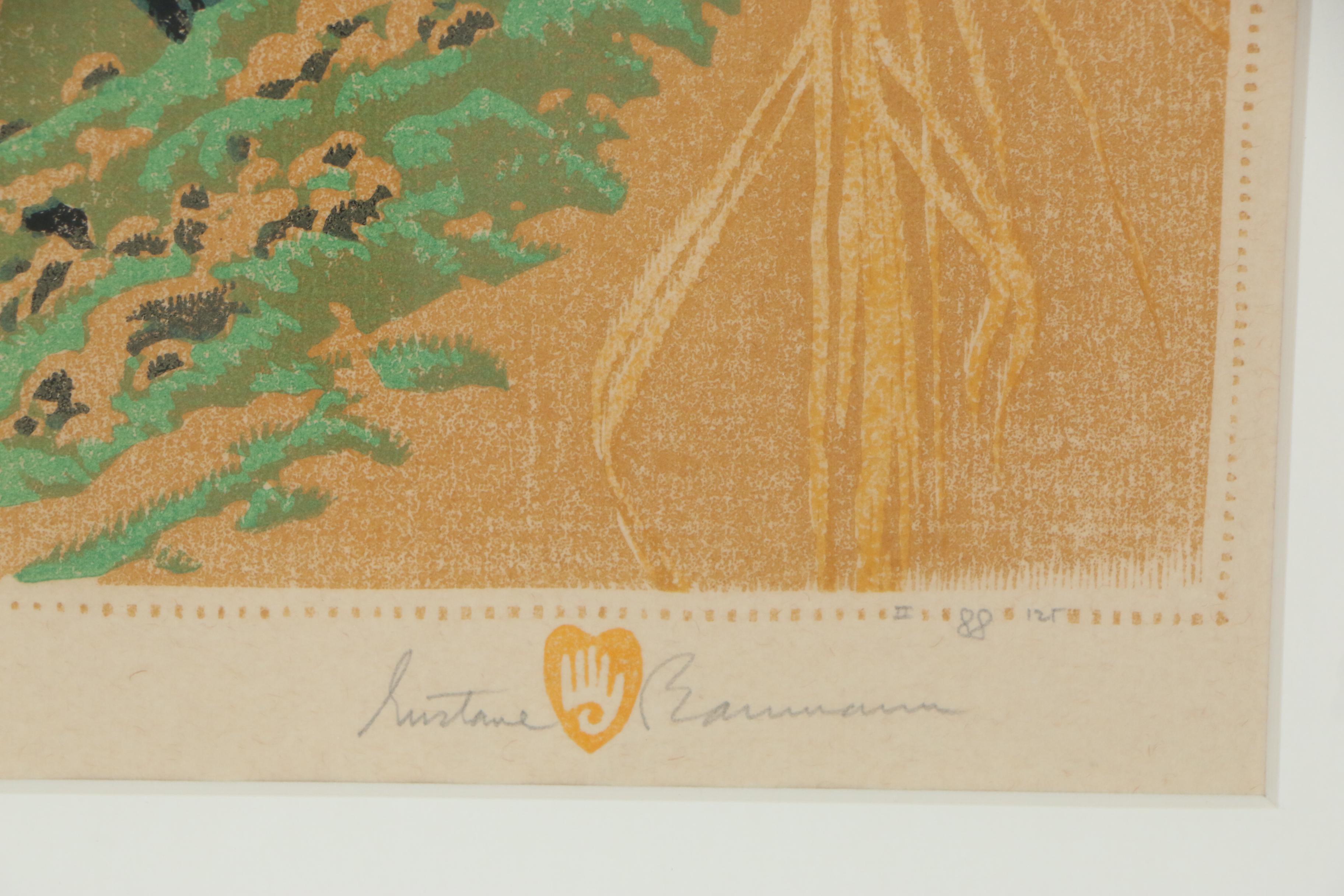 Gustave Baumann Woodcut "Ranchos De Taos," 1988