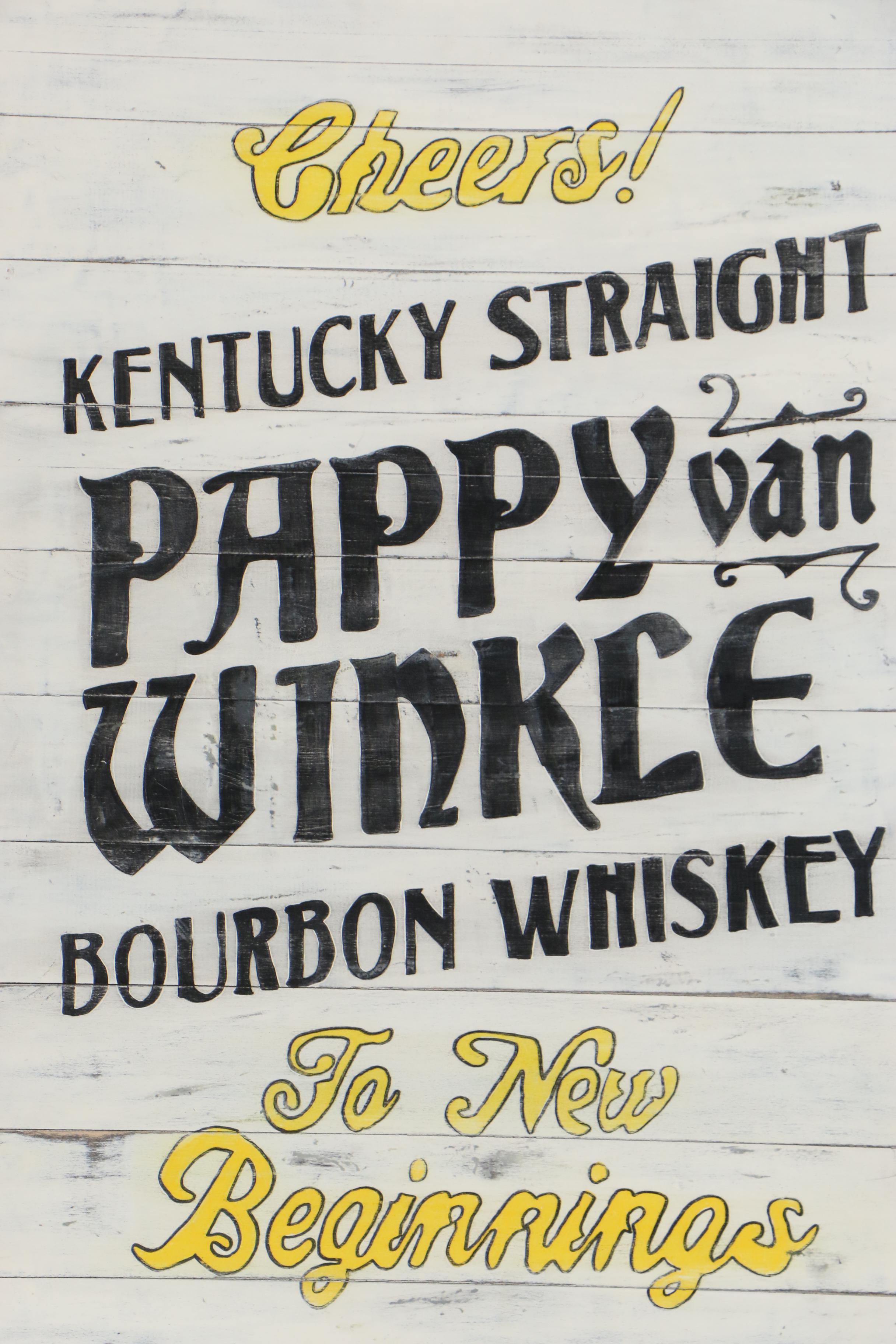 Pappy Van Winkle Kentucky Straight Bourbon Reproduction Advertising Sign, 21st C