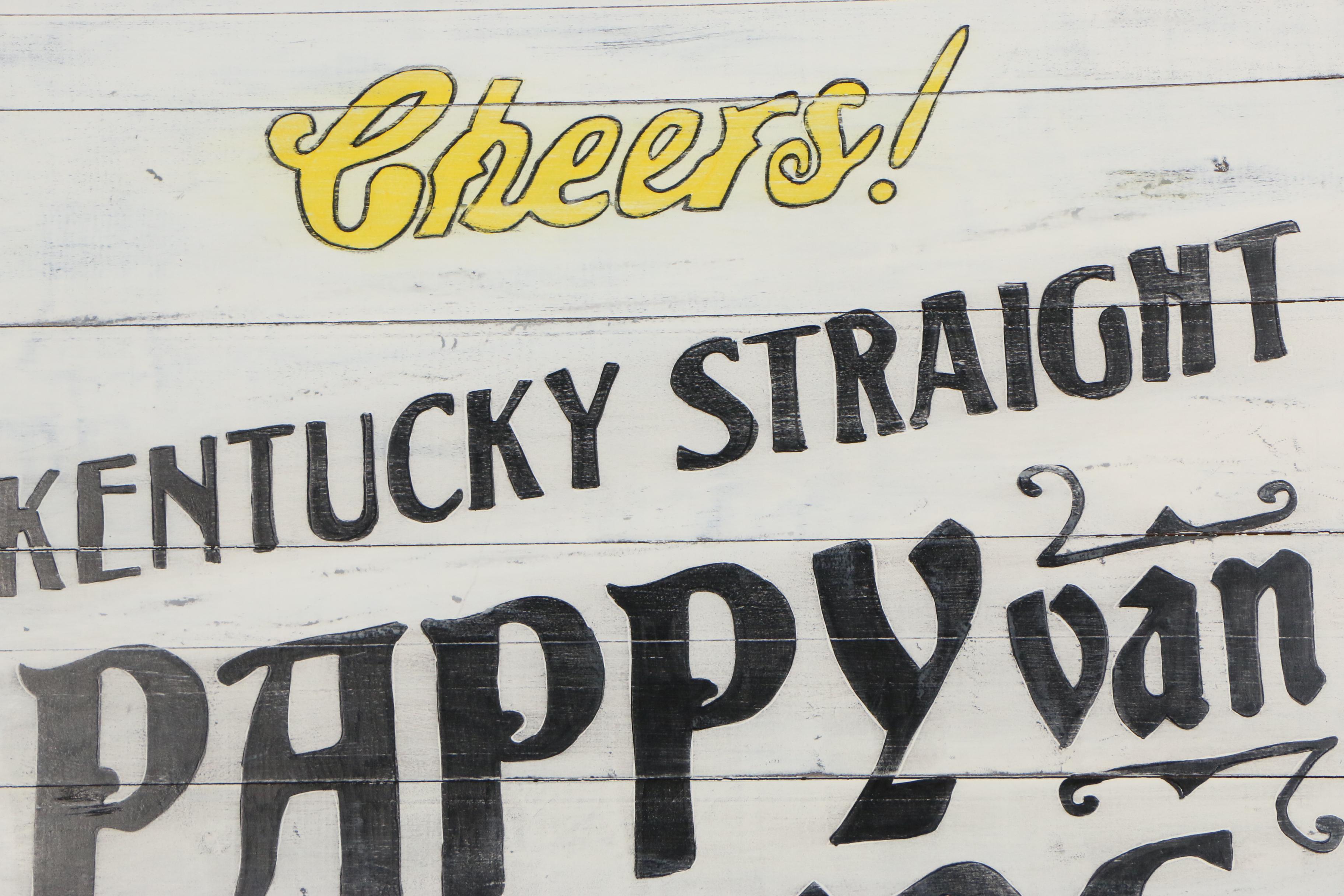 Pappy Van Winkle Kentucky Straight Bourbon Reproduction Advertising Sign, 21st C