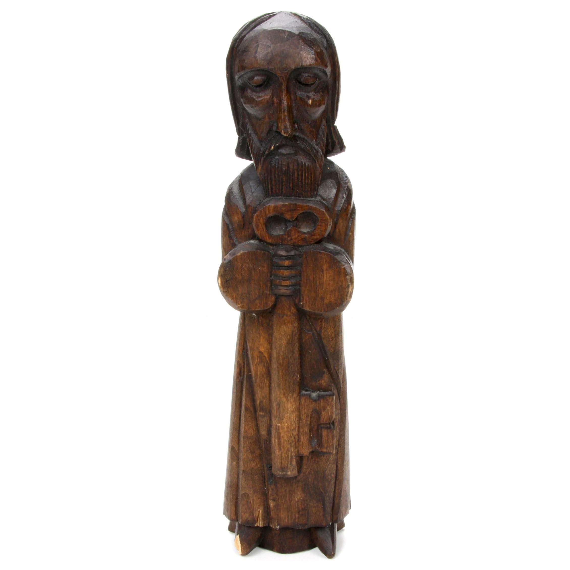 Carved Wood Sculpture of St. Peter