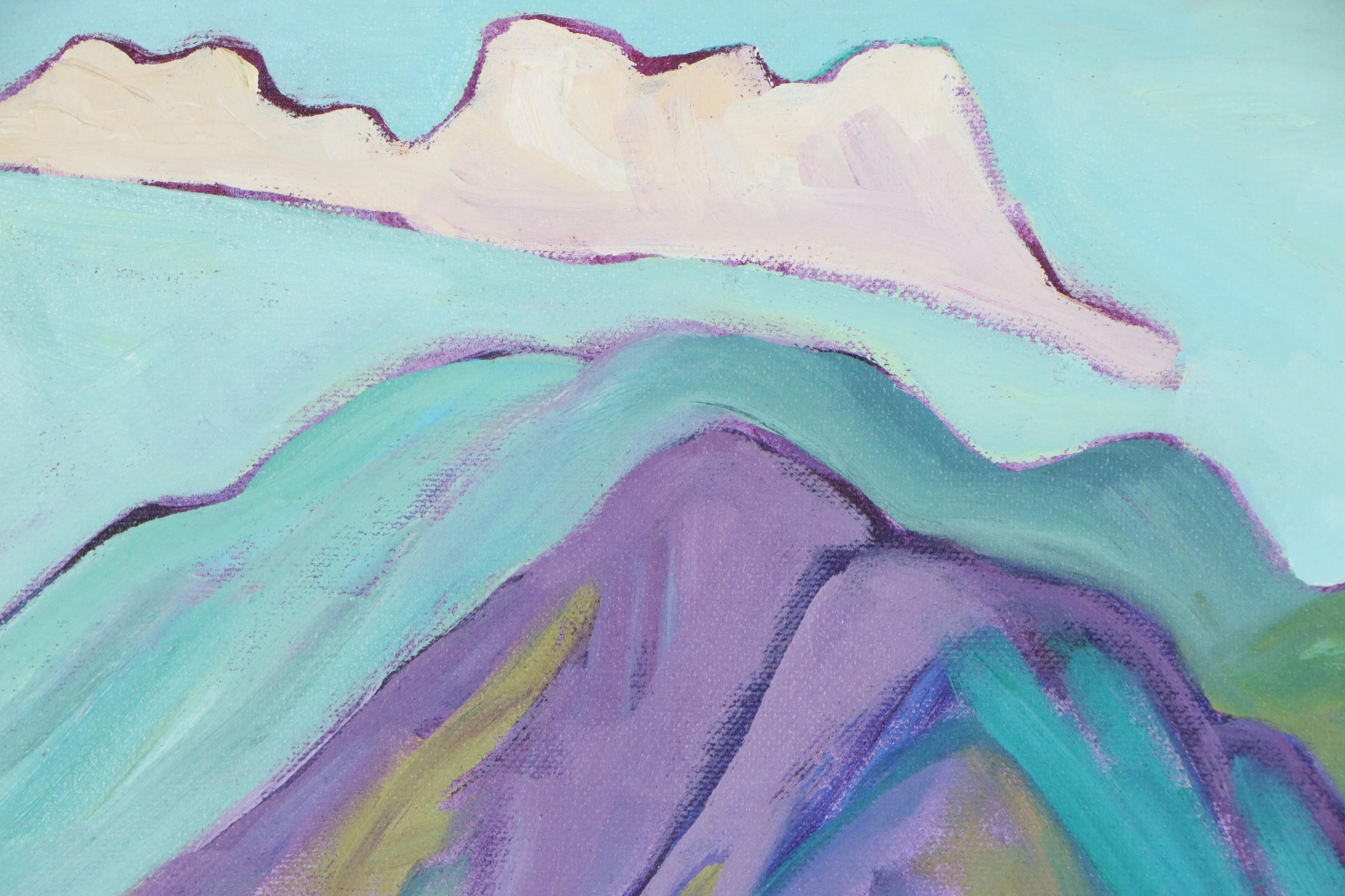 Annie O'Brien Gonzales Oil Painting "Valdez Valley - Blue/Green," 21st Century