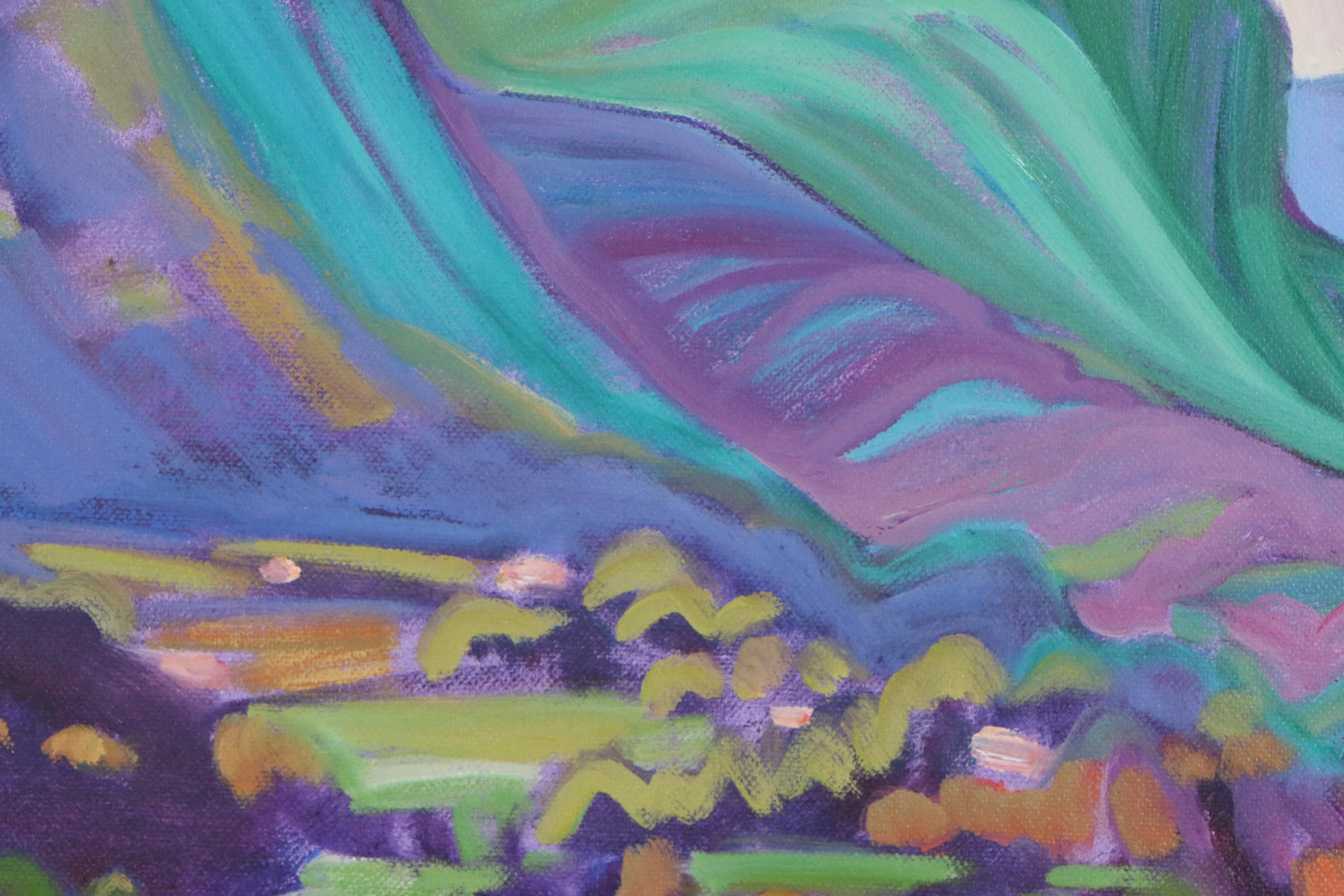 Annie O'Brien Gonzales Oil Painting "Valdez Valley - Blue/Green," 21st Century