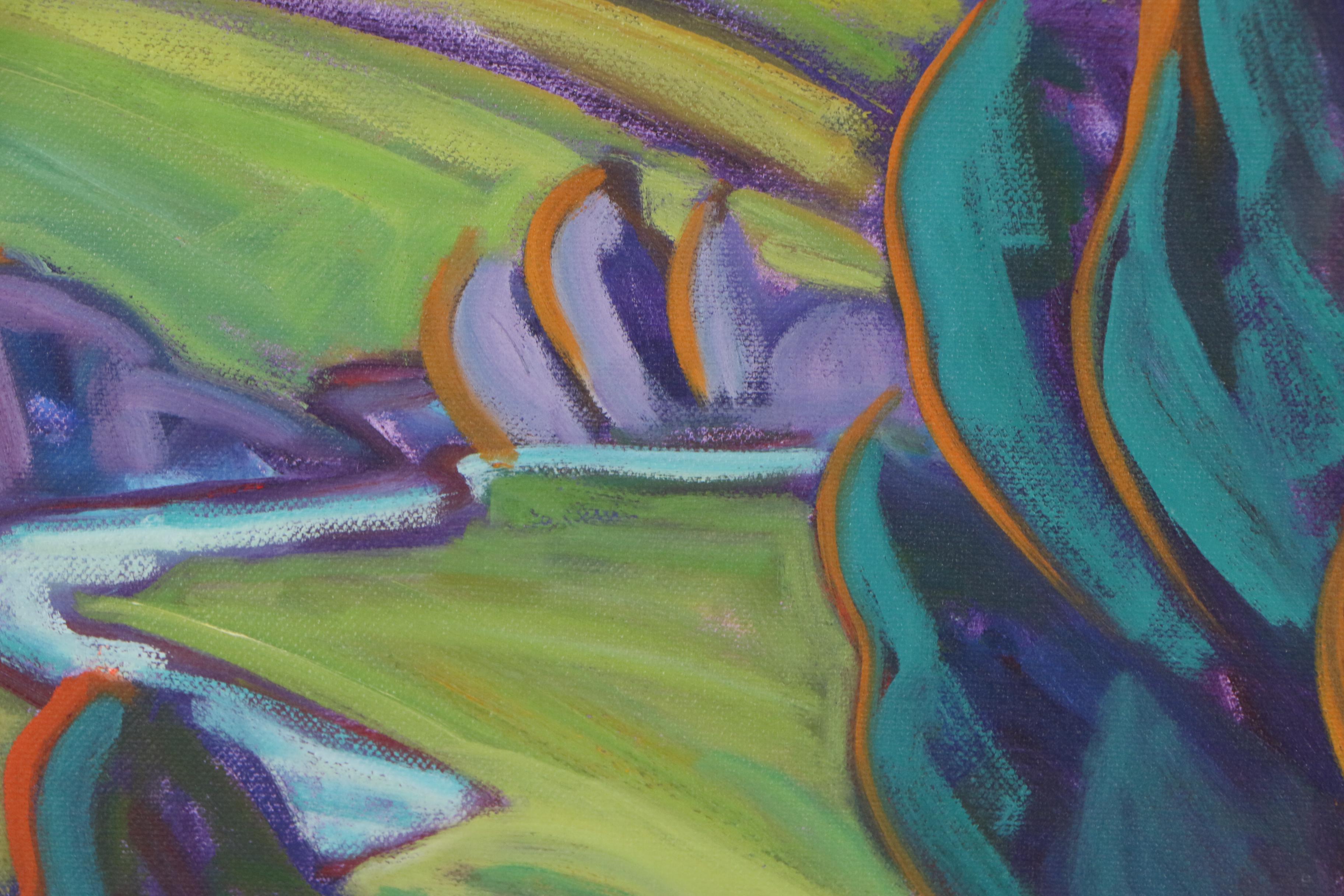 Annie O'Brien Gonzales Oil Painting "Valdez Valley - Blue/Green," 21st Century