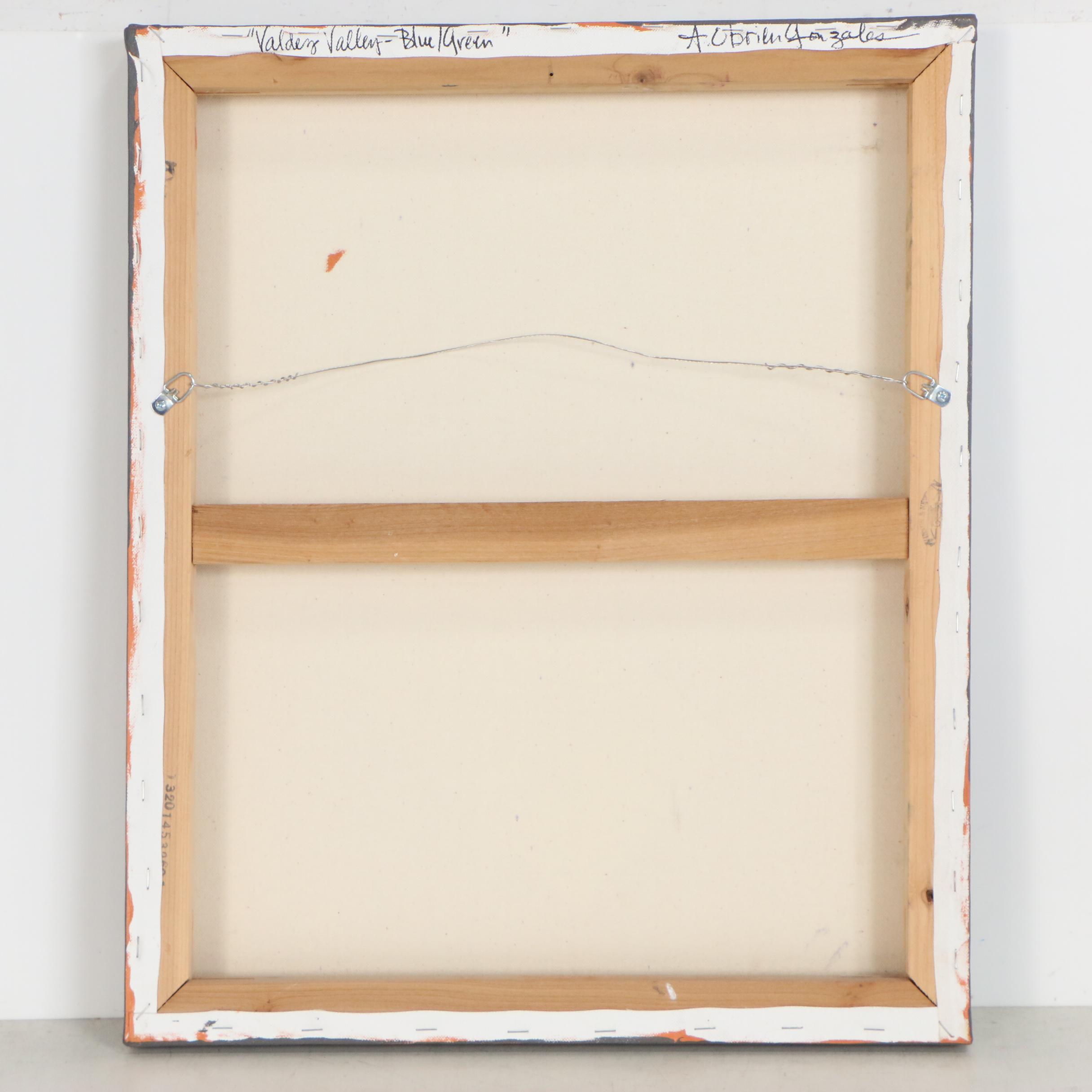 Annie O'Brien Gonzales Oil Painting "Valdez Valley - Blue/Green," 21st Century