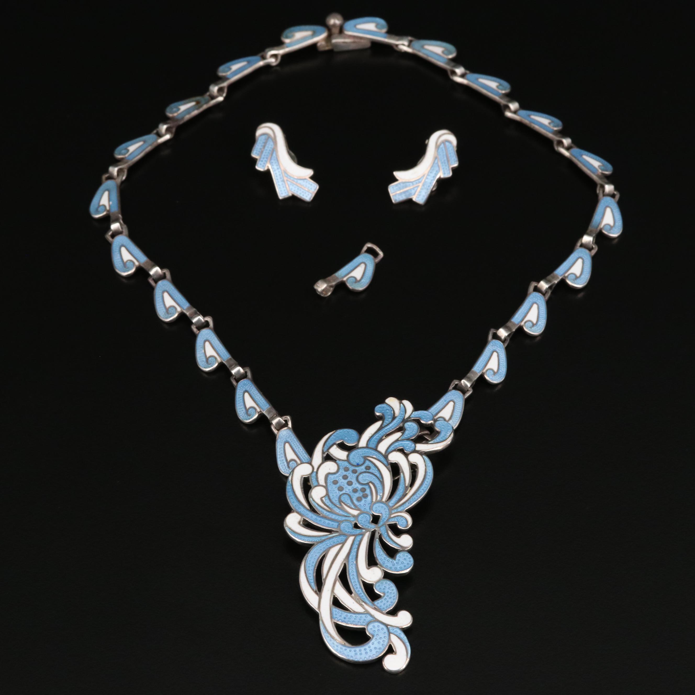 Margot de Taxco "Chrysanthemum" Convertible Necklace and Earrings