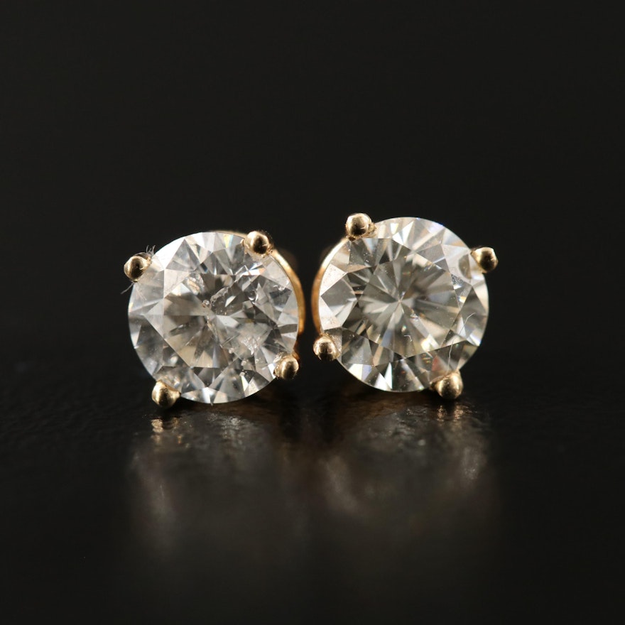 14K 1.51 CTW Diamond Stud Earrings
