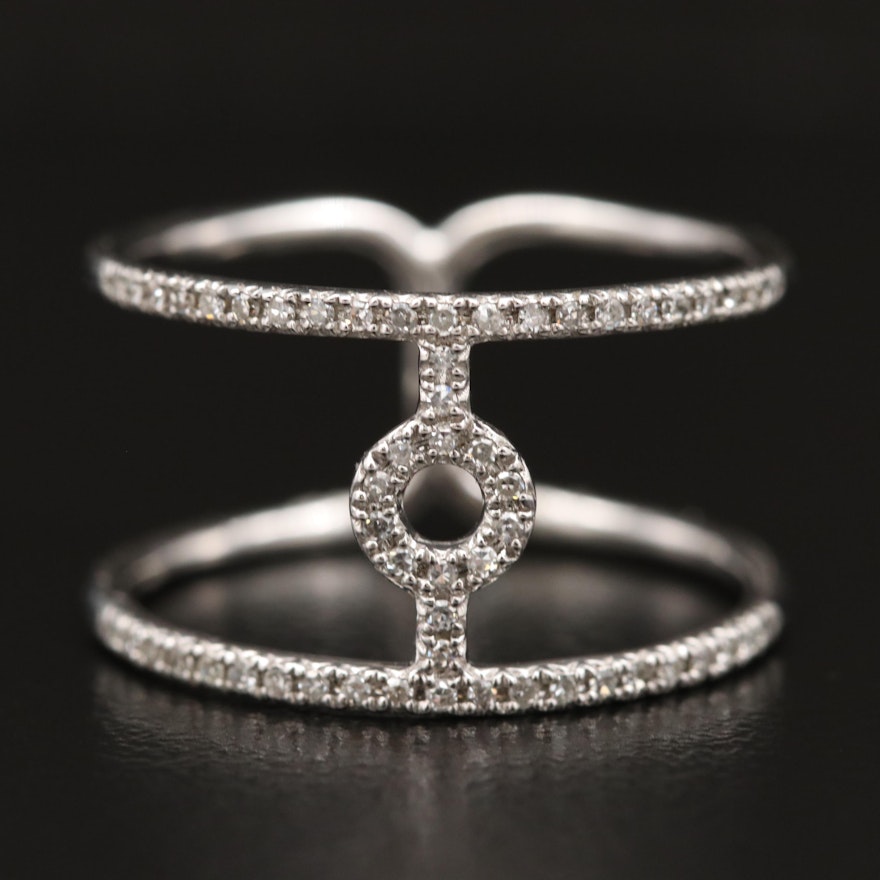 Minimalist 14K Diamond Double Band