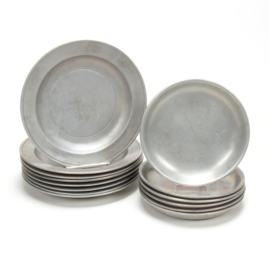 Set of Wilton Pewter Plates, Mid to Late 20th Century