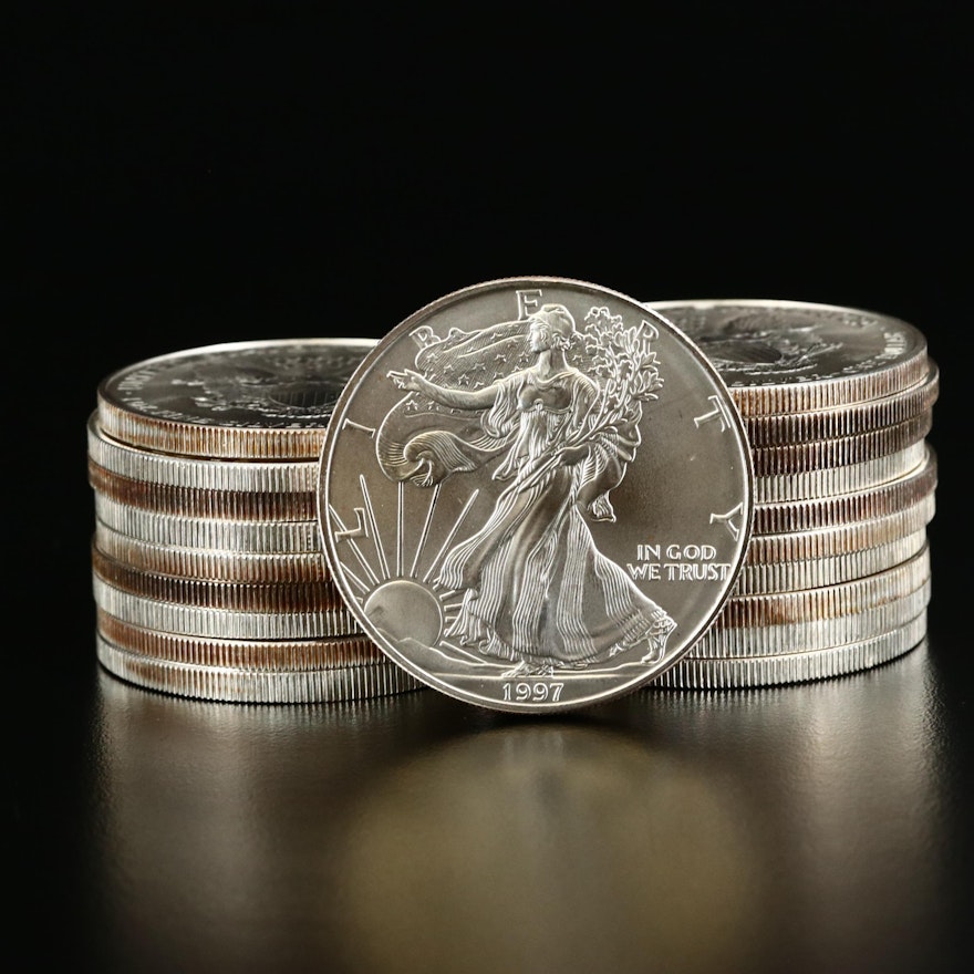 Mint Roll of Twenty 1997 American Silver Eagle Bullion Coins