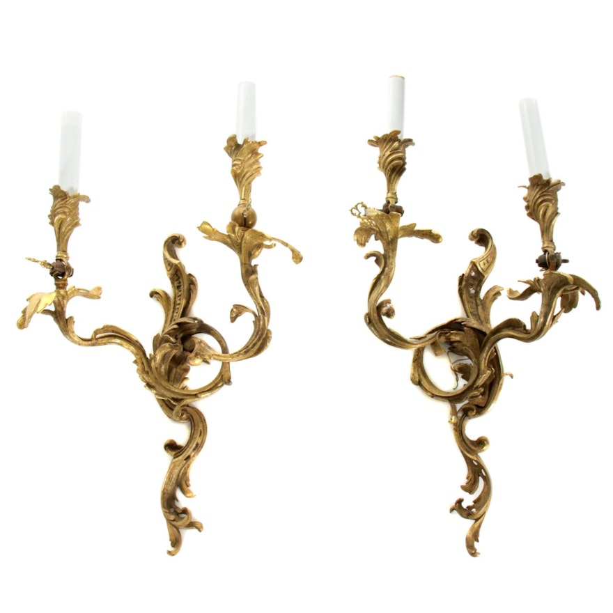 Pair of Neoclassical Style Candlestick Wall Sconces, 20th Century