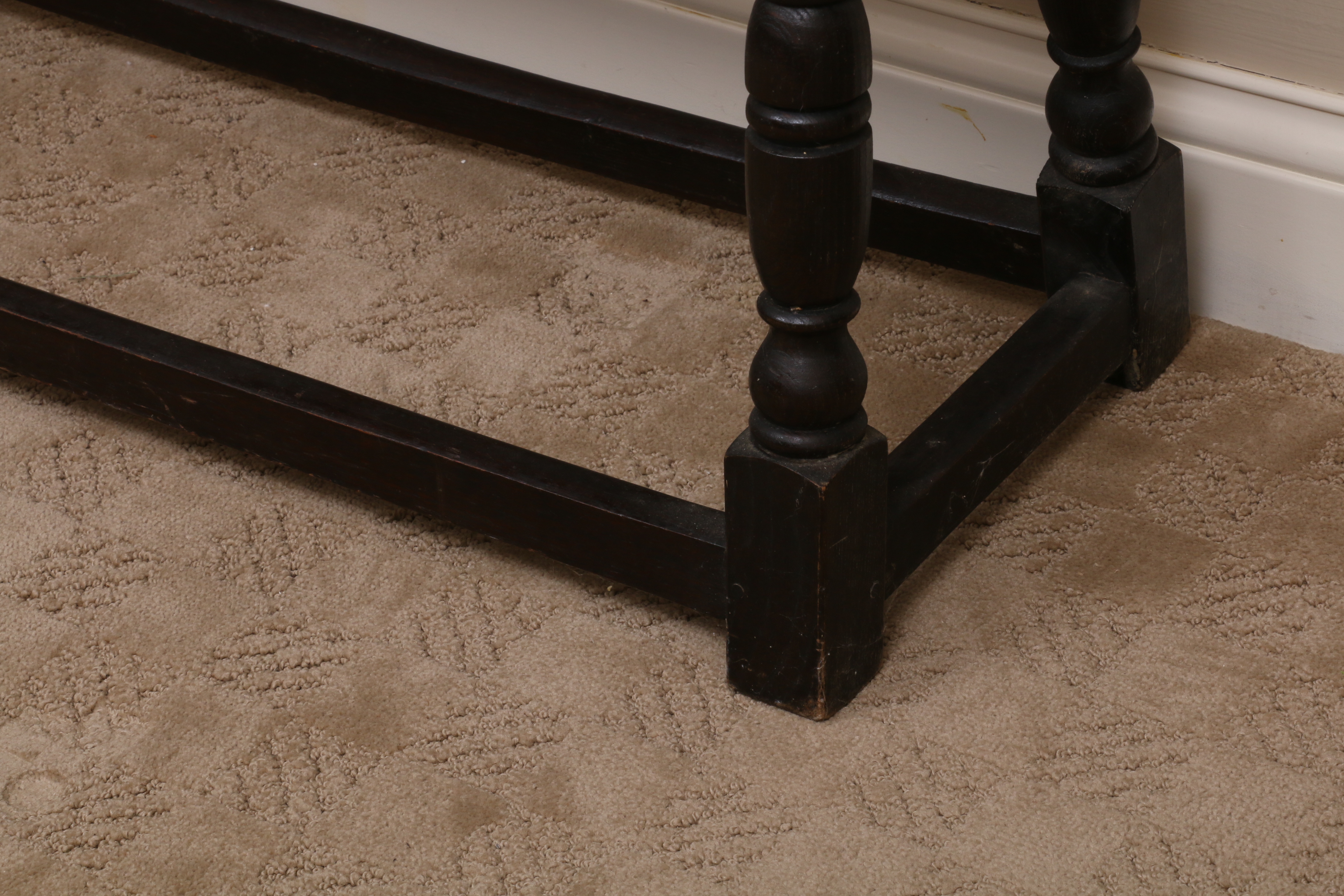 Jacobean Style Hardwood Bench and Side Table, 20th Century