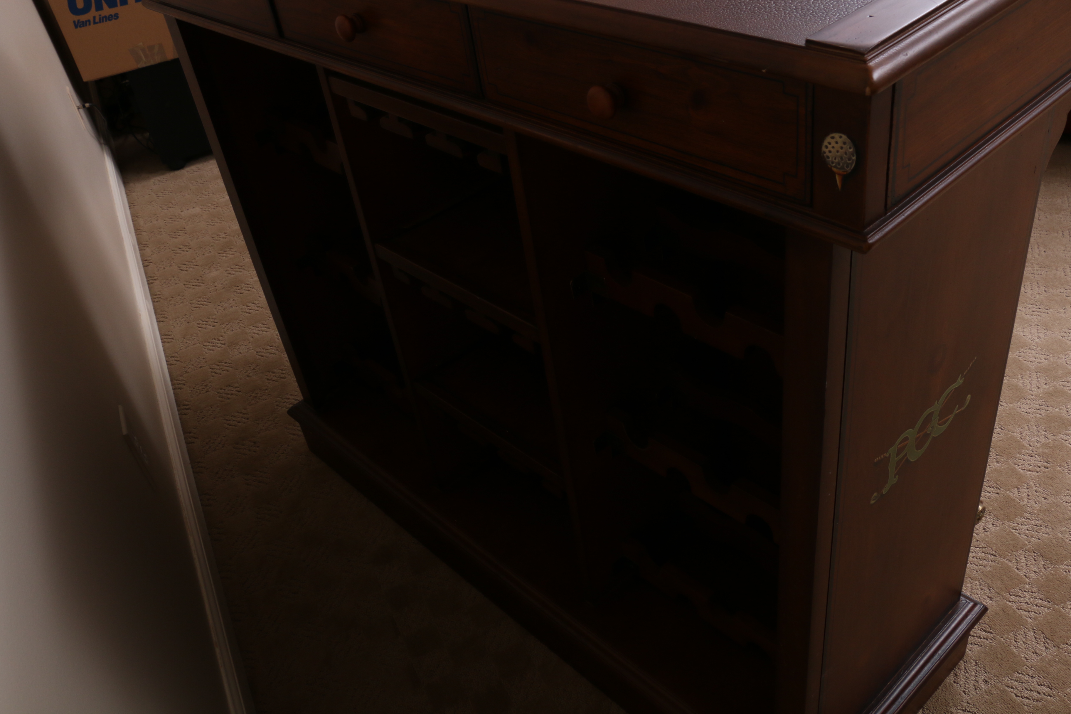 Prestwick Golf Club Paint-Decorated Wood Bar with Barstools, Late 20th Century