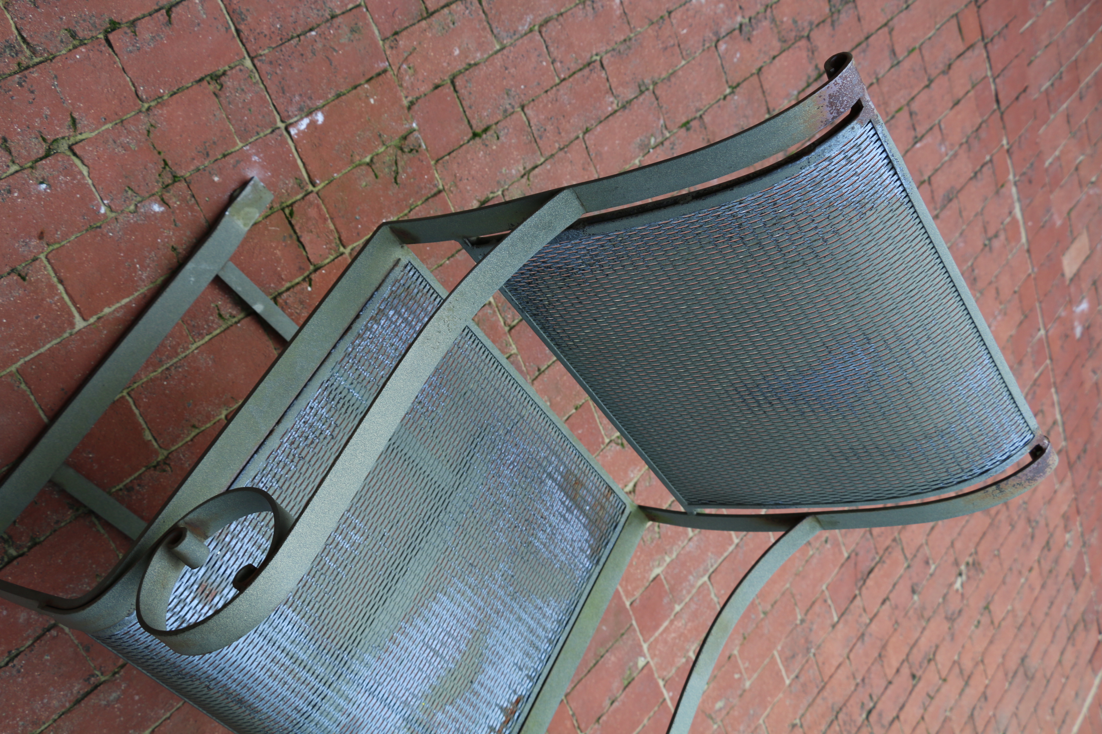 Summer Classics Mesh Metal Patio Table, Umbrella, Chairs and Side Table