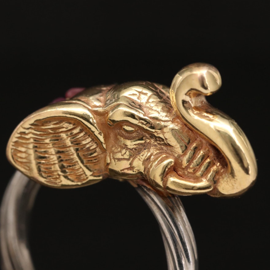 14K Ruby Elephant Ring